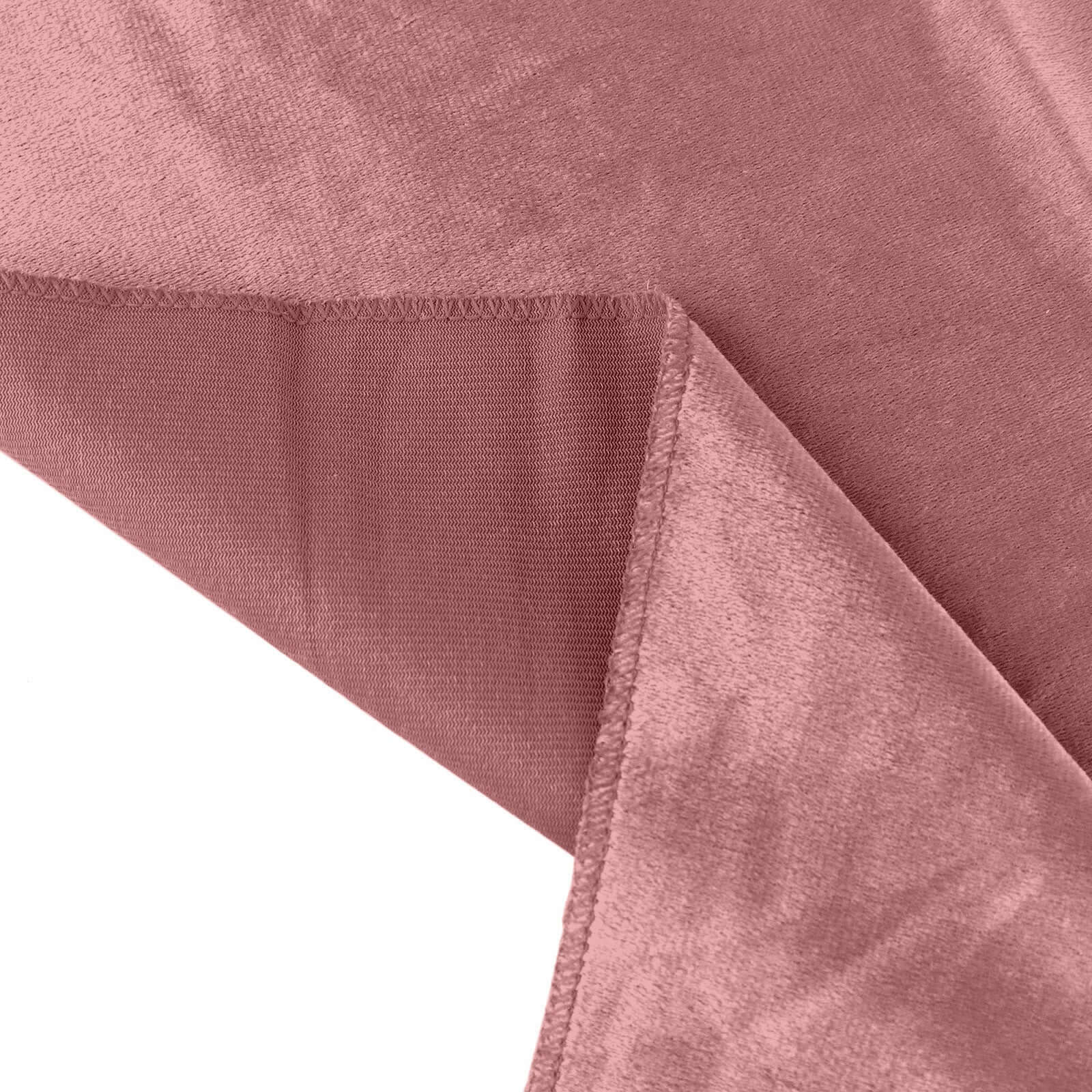 Premium Velvet 120 Round Tablecloth Dusty Rose - Reusable Soft & Seamless Table Cover