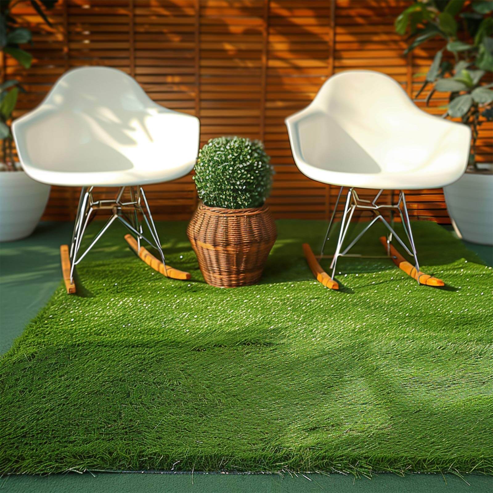 Synthetic Garden Mat Artificial Grass Rug Green - Versatile Landscape Turf for Indoor and Outdoor Use 5ftx3ft