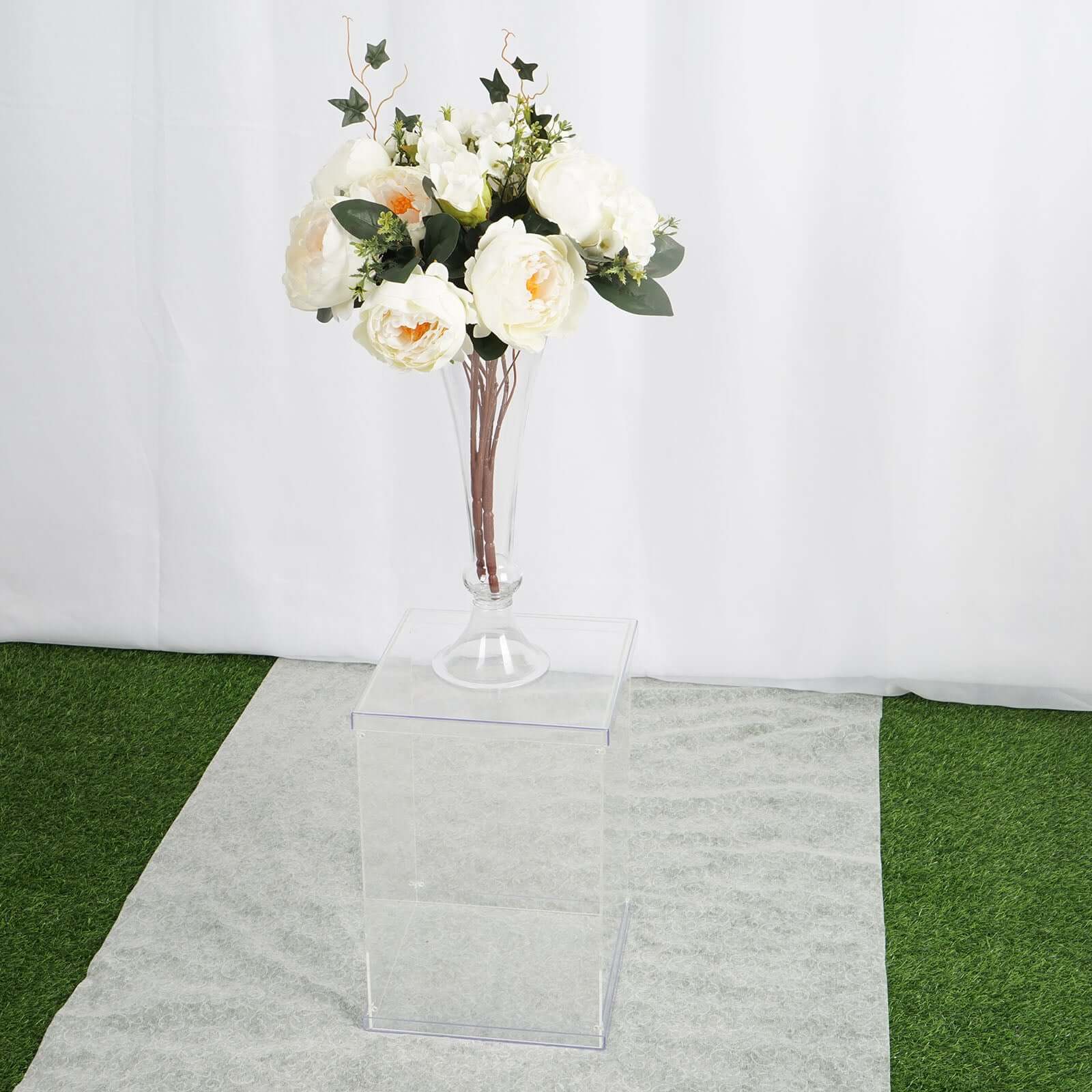 Acrylic Pedestal Riser Display Box Transparent Clear - Functional Centerpiece for Weddings and Parties 16