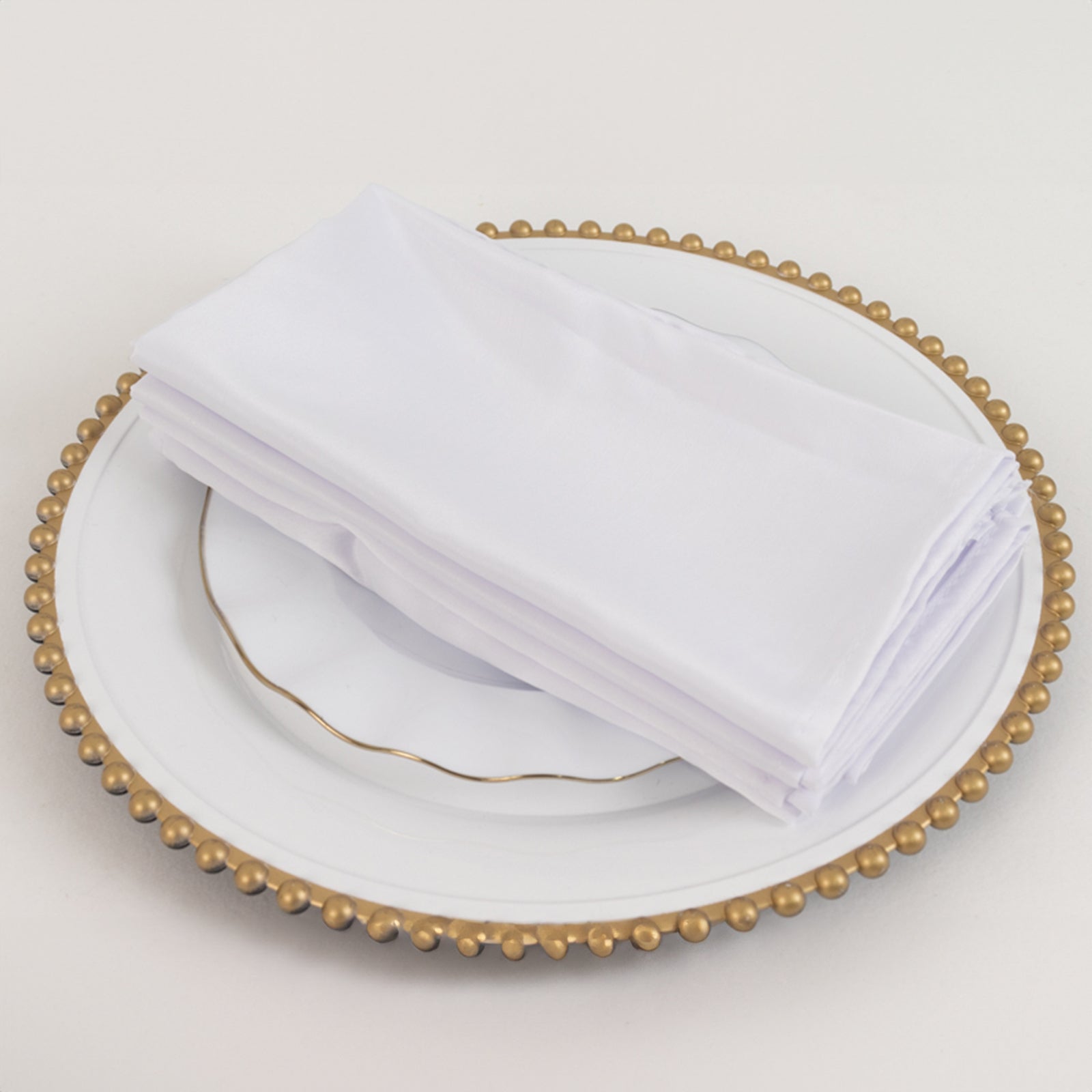 5 Pack Lamour Satin 20x20 Napkins White - Exquisite Dinner Napkins with Soft Matte Finish for Weddings & Events