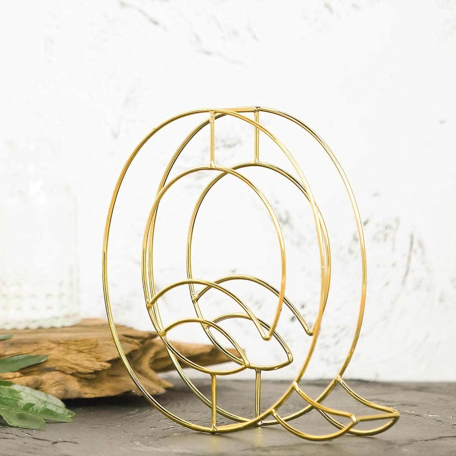 8 Tall Gold Freestanding 3D Decorative Wire Letter, Wedding Centerpiece - Q