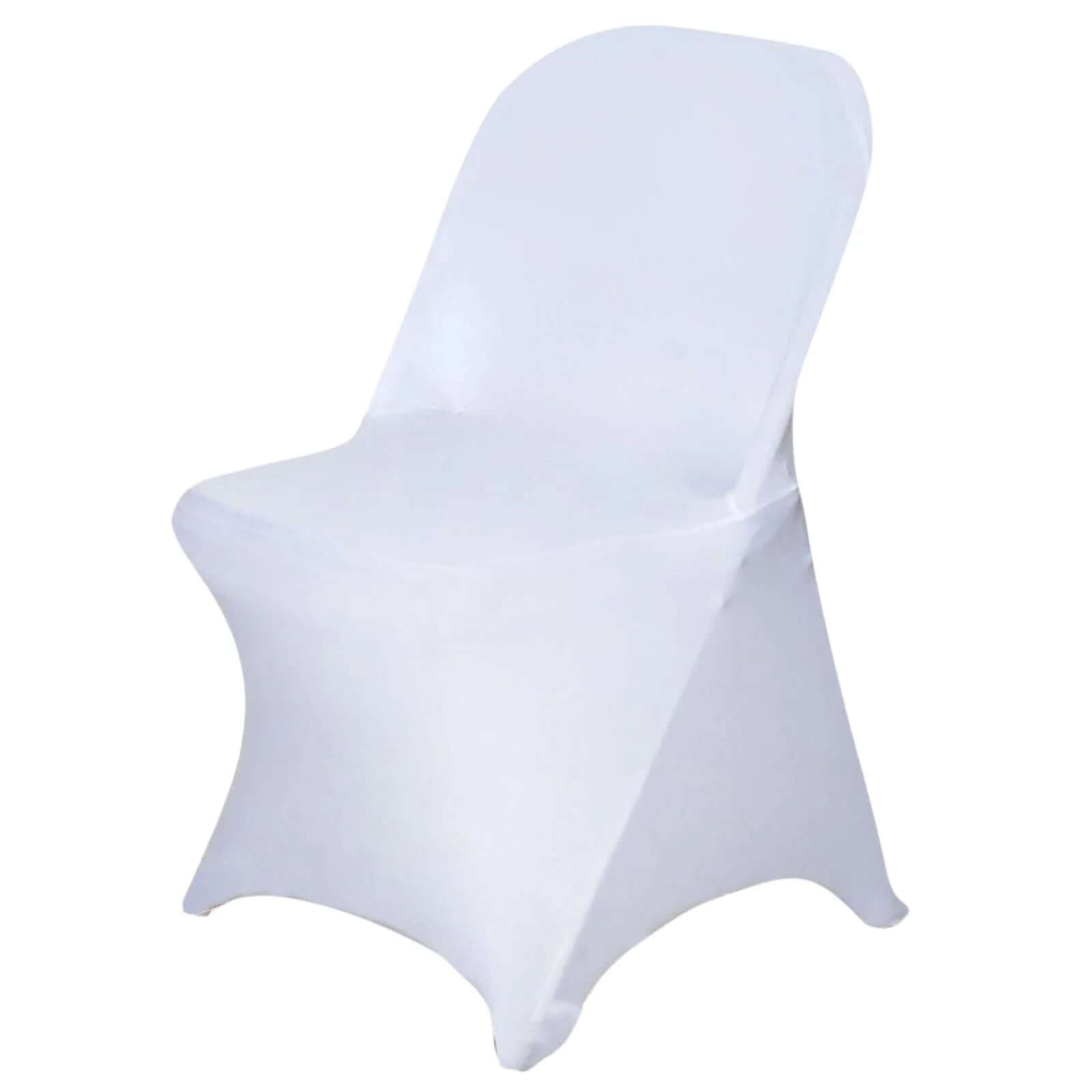 10 Pack Stretch Spandex Chair Covers White for Folding Chairs - Durable Perfectly 160GSM Fitted Slipcovers for Professional & Casual Events