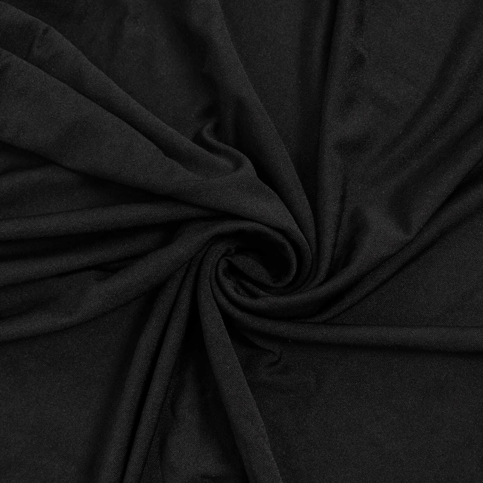 8ft Matte Black Spandex Fitted Wedding Arch Cover For Round Top Chiara Backdrop Stand