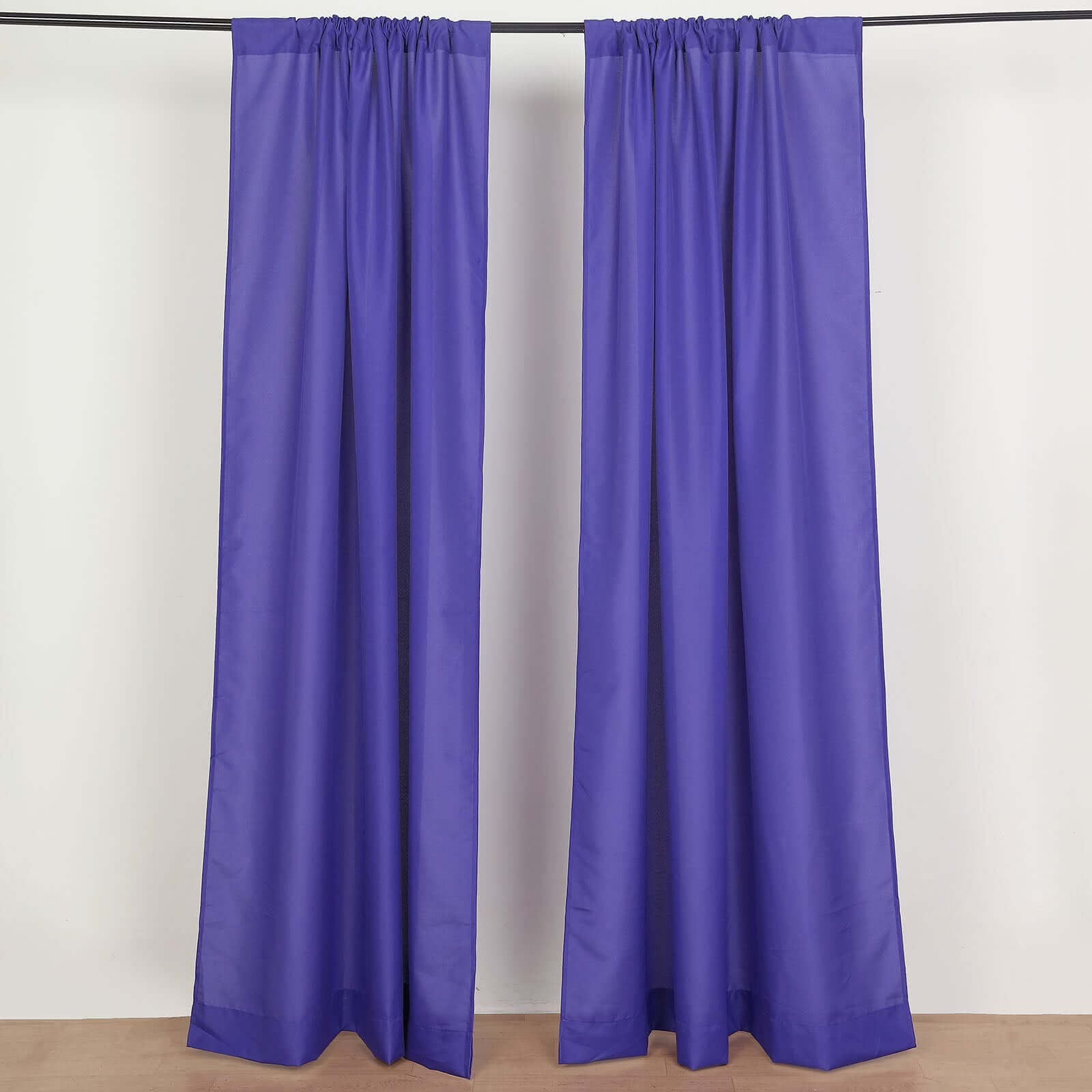 2 Pack Purple Polyester Event Curtain Drapes, 10ftx8ft Backdrop Event Panels With Rod Pockets 130 GSM