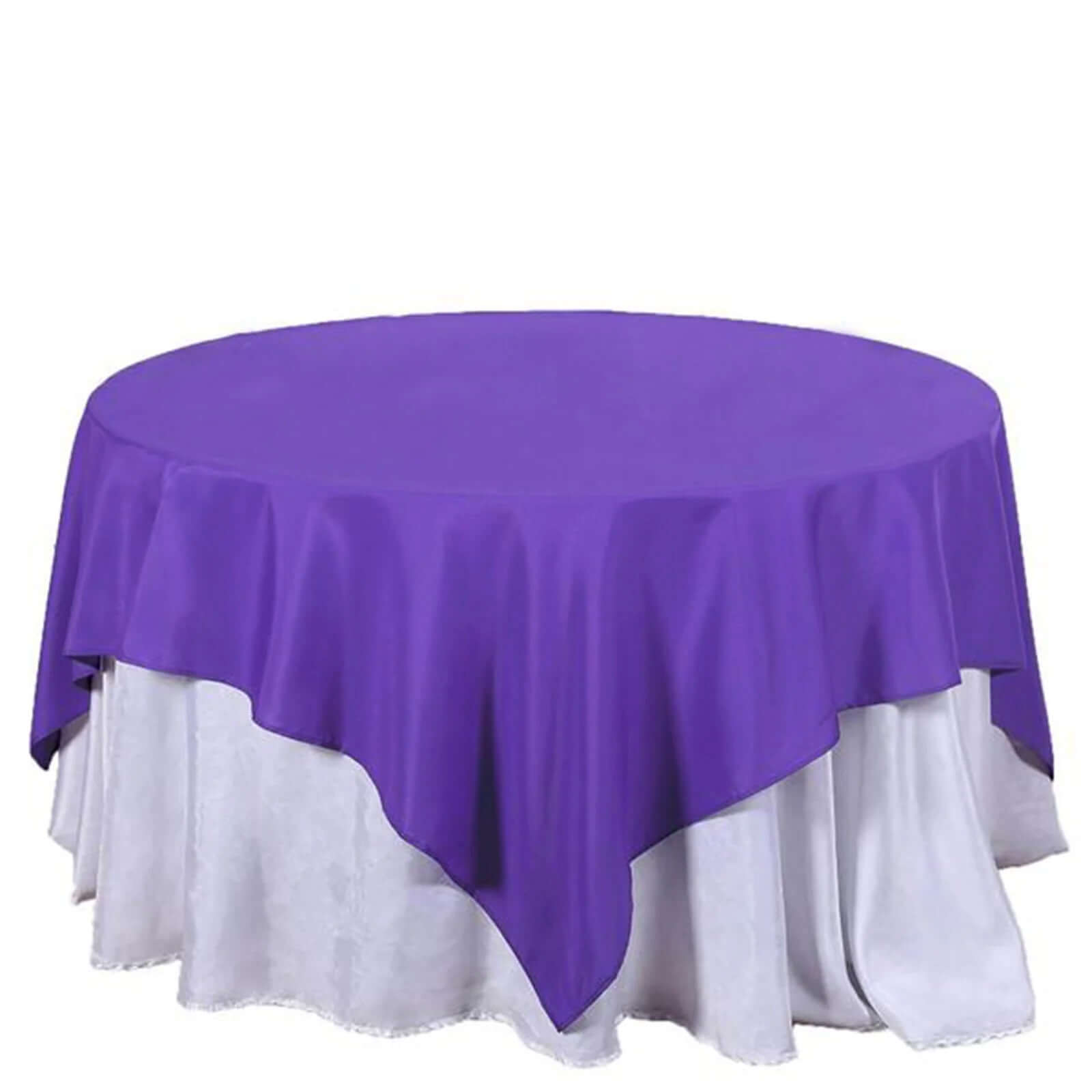 Polyester 70x70 Table Overlay Square Tablecloth Purple - Wrinkle-Resistant & Durable Table Cover