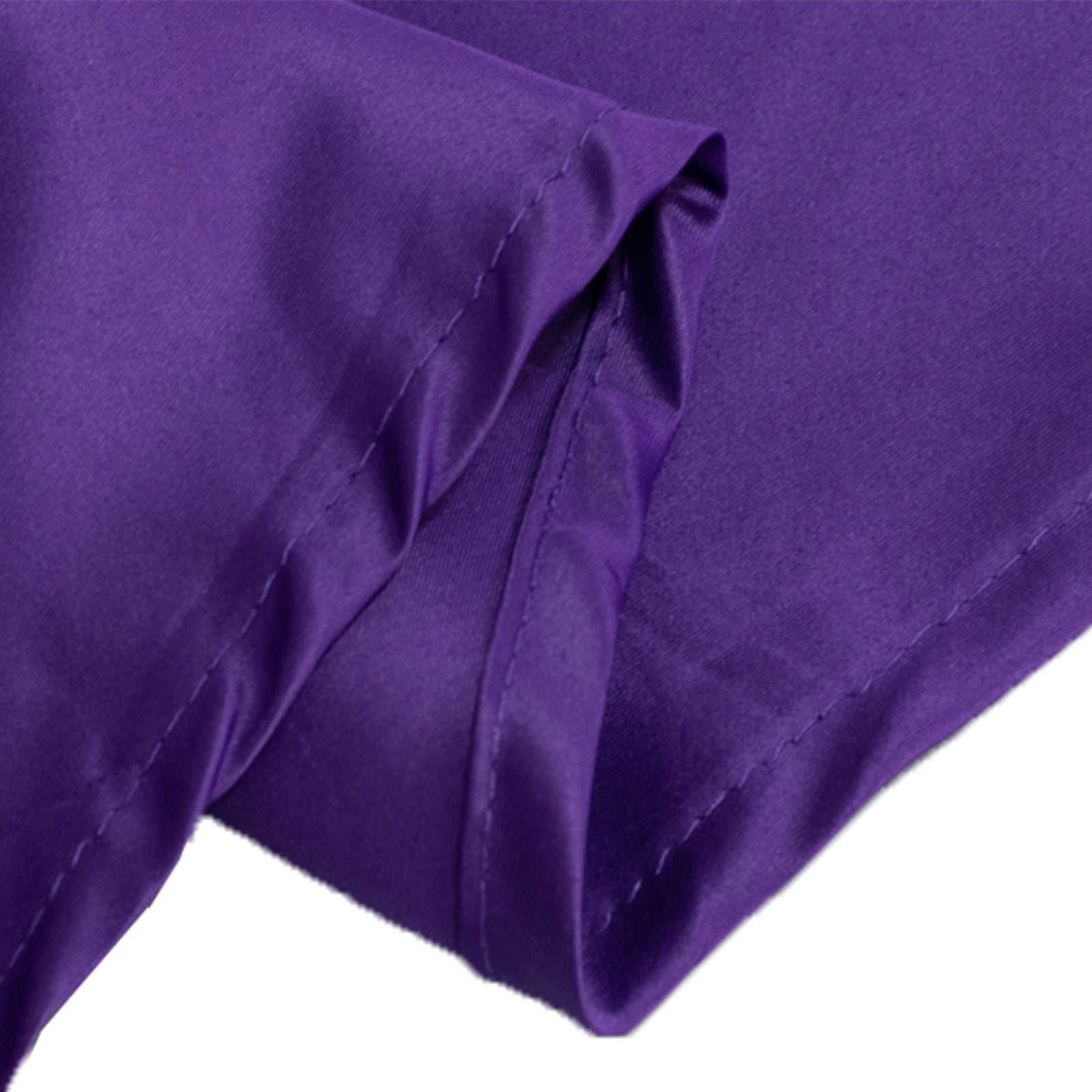 Lamour Satin 120 Round Tablecloth Purple - Seamless Table Cover with Soft Tempered Sheen