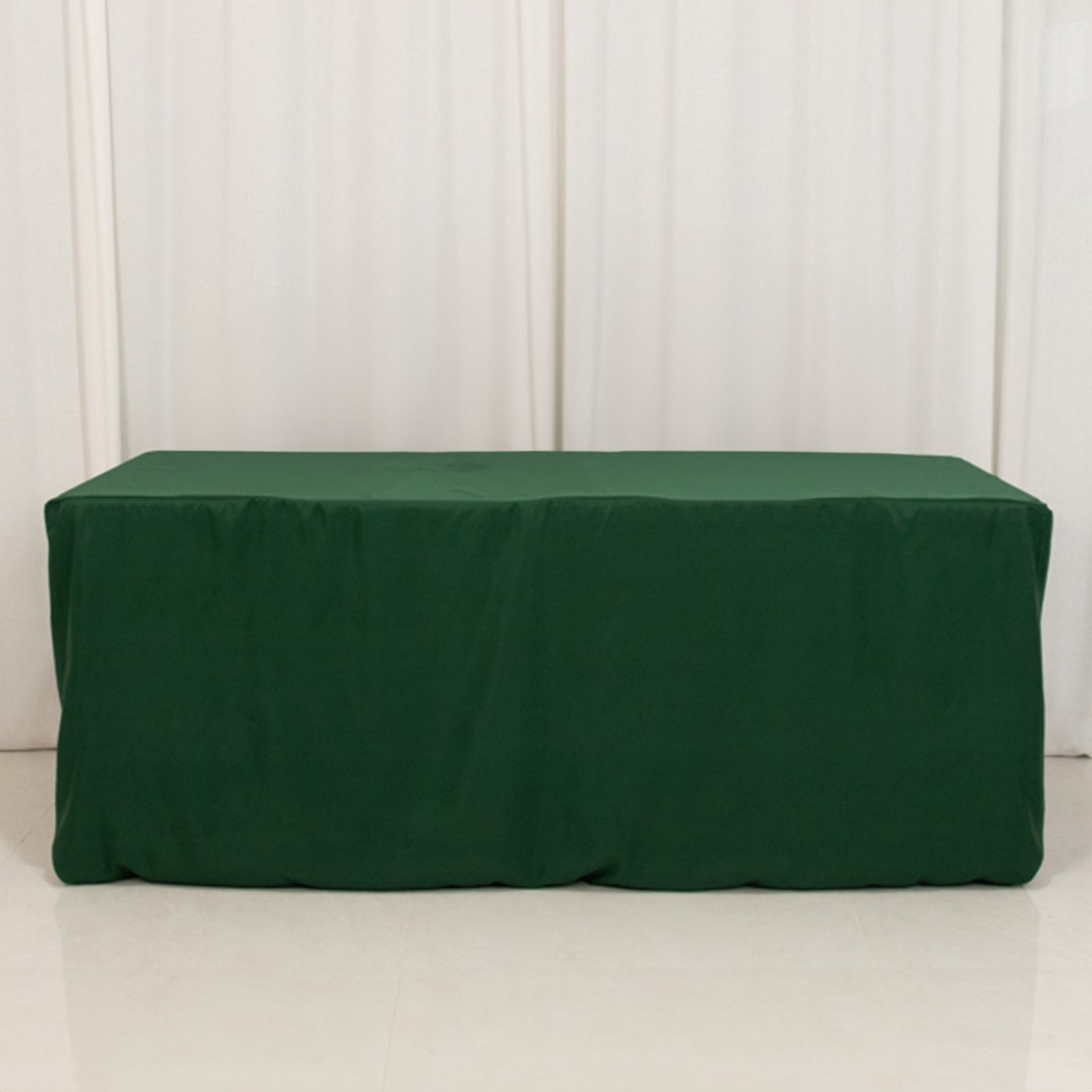 Fitted Polyester 72x30 Rectangle Tablecloth Hunter Emerald Green - Durable Table Cover