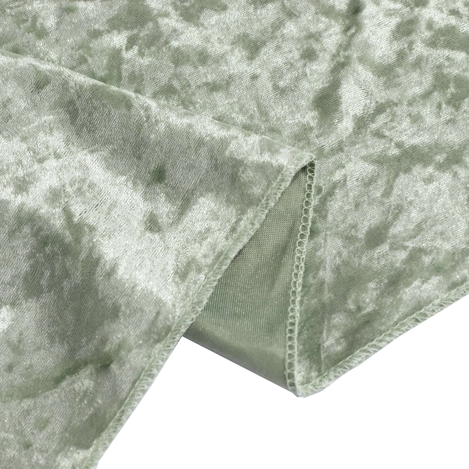 Velvet 72x72 Table Overlay Square Tablecloth Sage Green - Premium Crushed Design for Stylish Celebrations