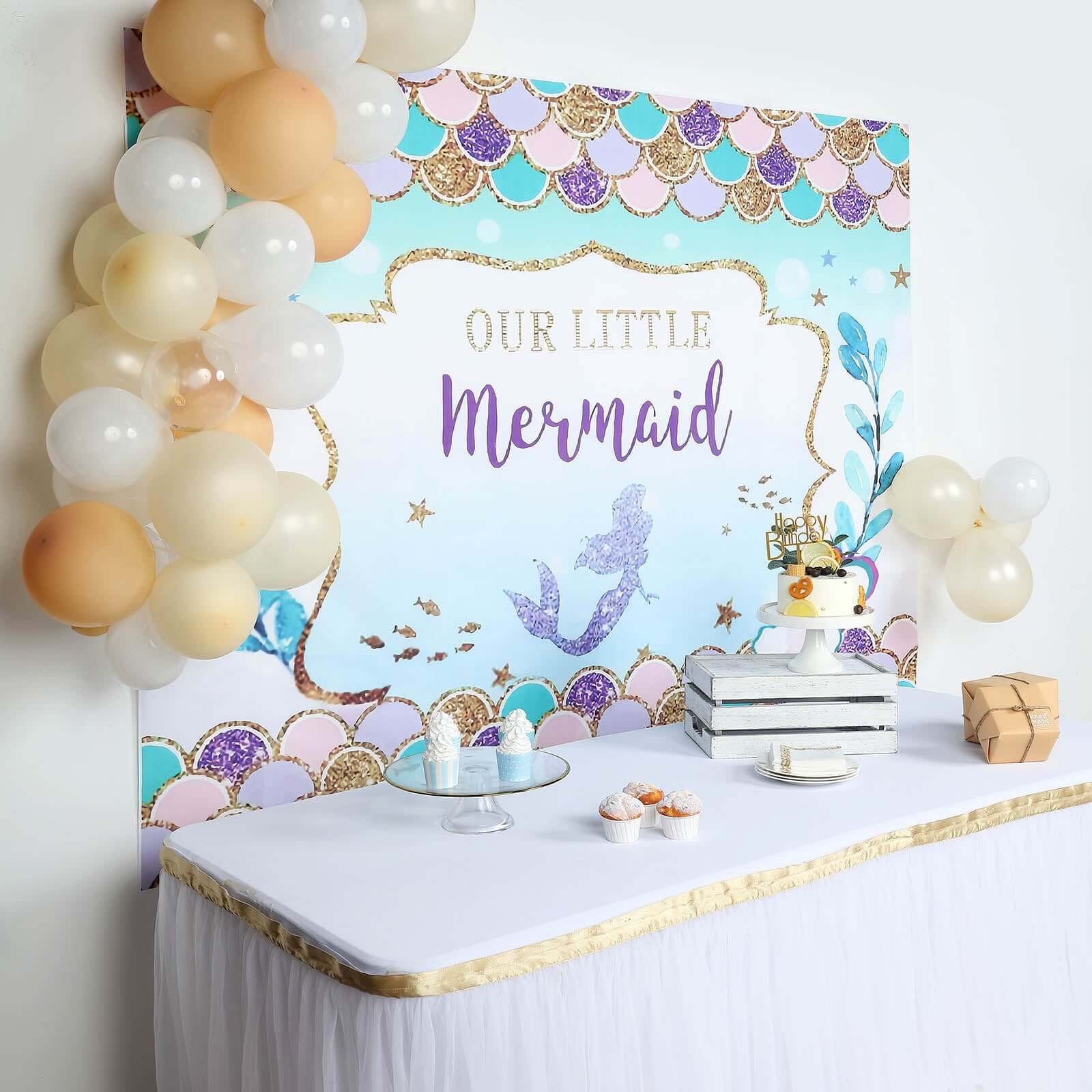 5ftx7ft Our Little Mermaid Print Vinyl Photo Shoot Backdrop