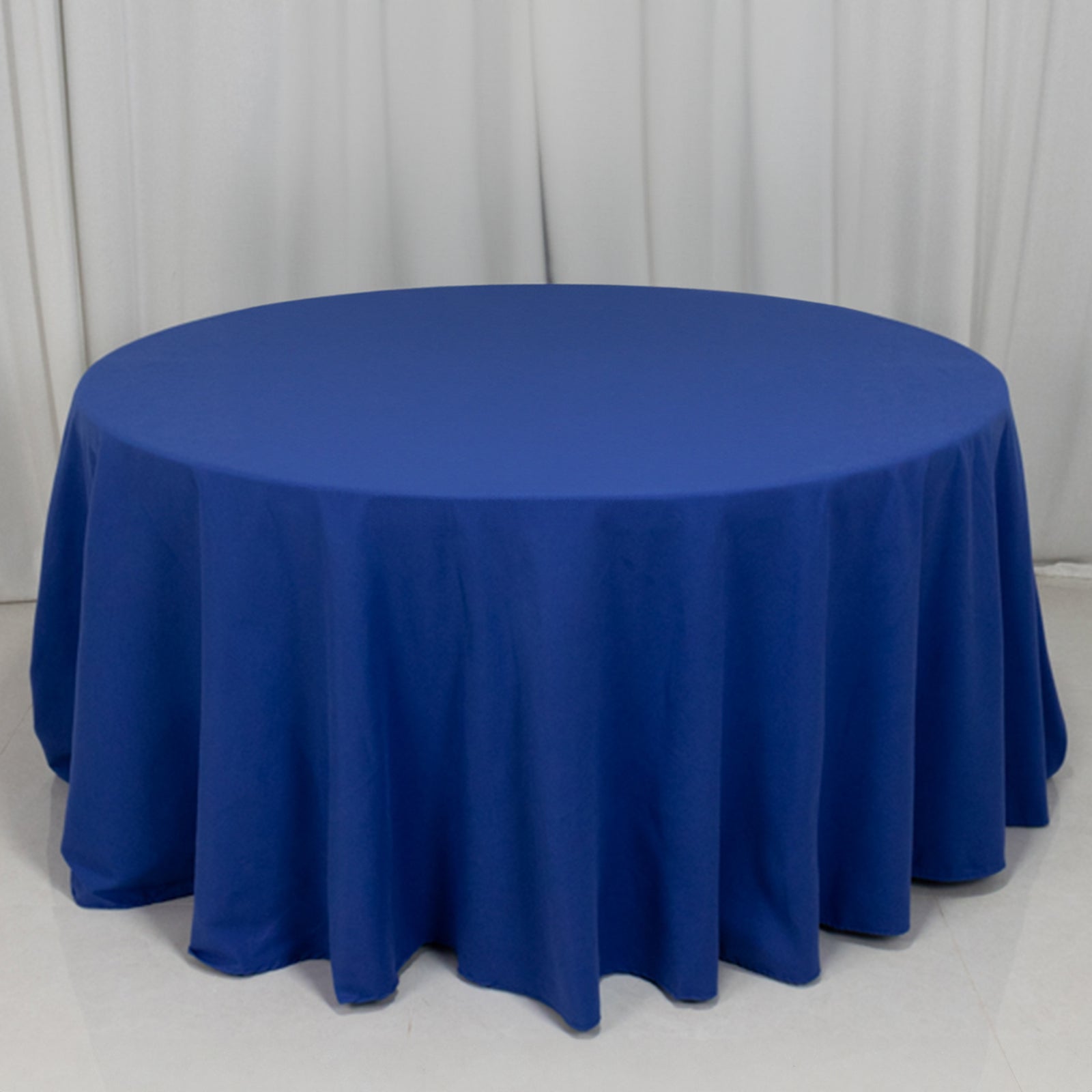 Cotton Blend 120 Round Tablecloth Royal Blue - Seamless Wrinkle-Resistant Table Cover