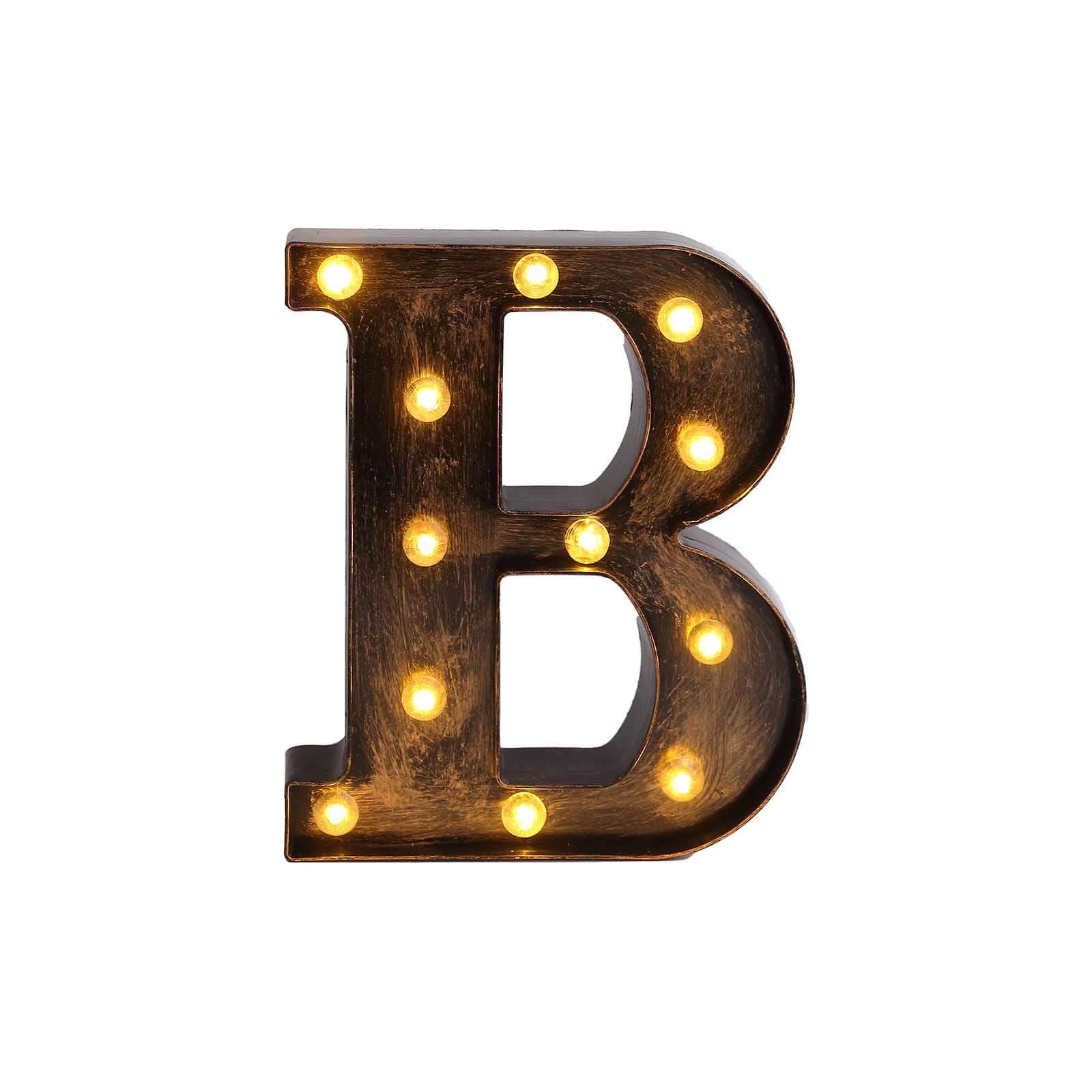 LED Marquee Letter B Industrial Style Antique Black - Light-Up Alphabet Sign for Weddings & Displays 9