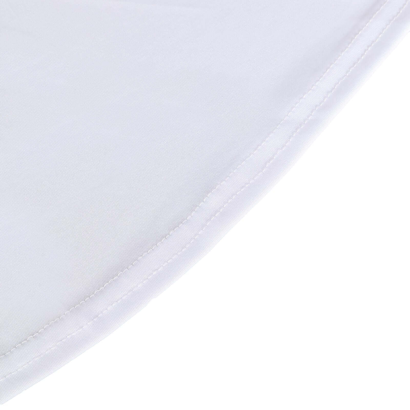 Spandex Rectangle 72x30 Table Skirt White with Wavy Skirt-Like Effect Stylish Table Cover for Weddings, Banquets & Trade Shows