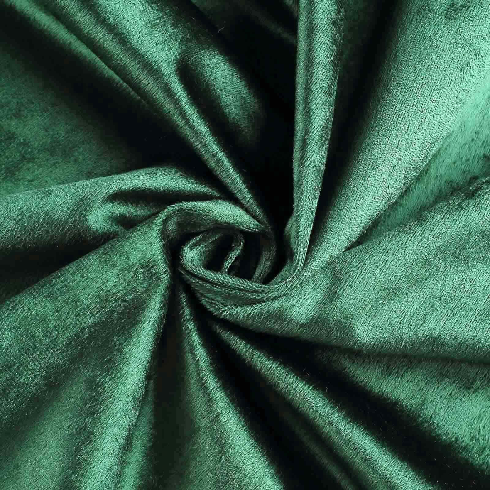 Premium Velvet 120 Round Tablecloth Hunter Emerald Green - Reusable Soft & Seamless Table Cover