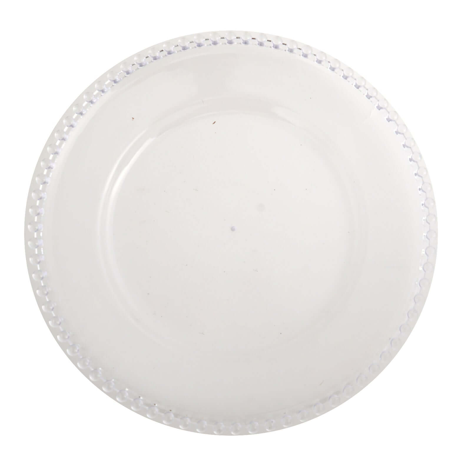 6-Pack Acrylic Round Charger Plates 13 in Clear with Beaded Rim, Decorative Dinner Party Serving Plates