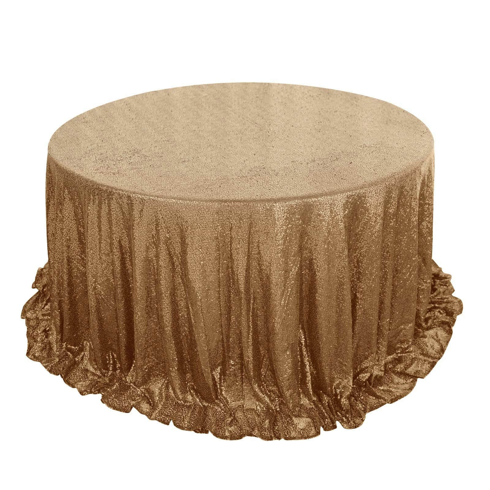 Sequin 132 Round Tablecloth Gold - Seamless Dazzling Design for Refined Events