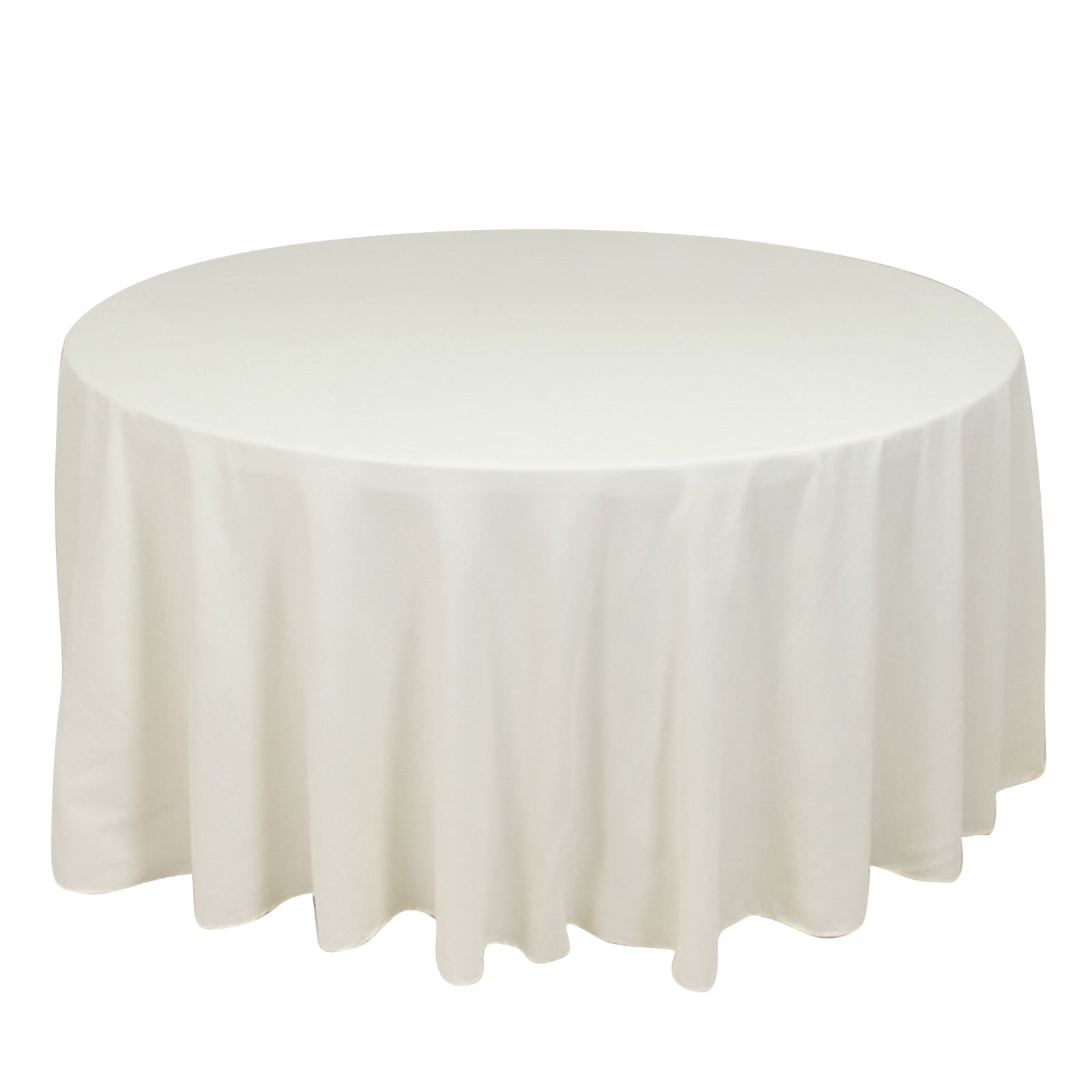 Cotton Blend 120 Round Tablecloth Ivory - Seamless Wrinkle-Resistant Table Cover