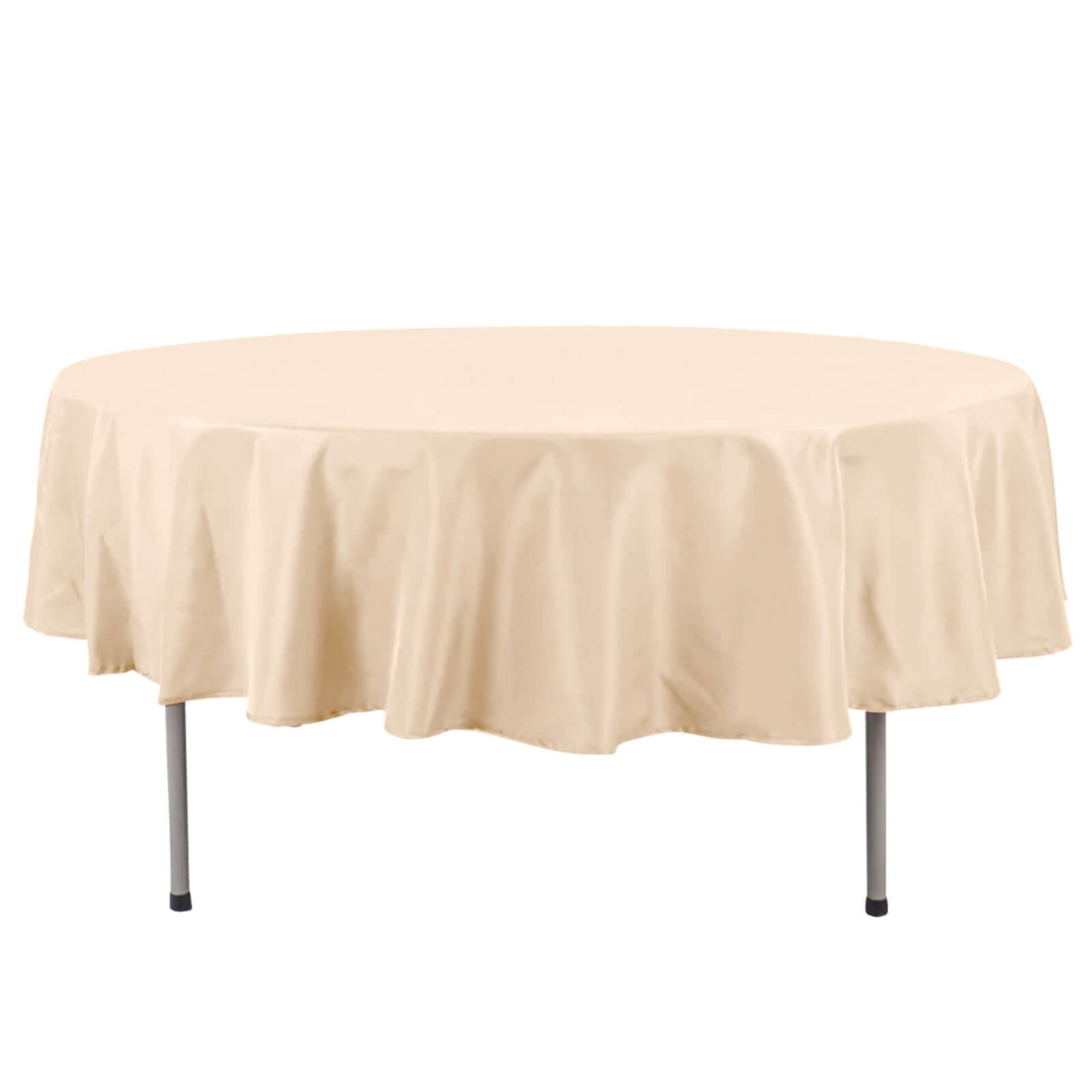 Premium Polyester 90 Round Tablecloth Beige - Stain and Wrinkle-Resistant Design with 220GSM Thickness Table Cover