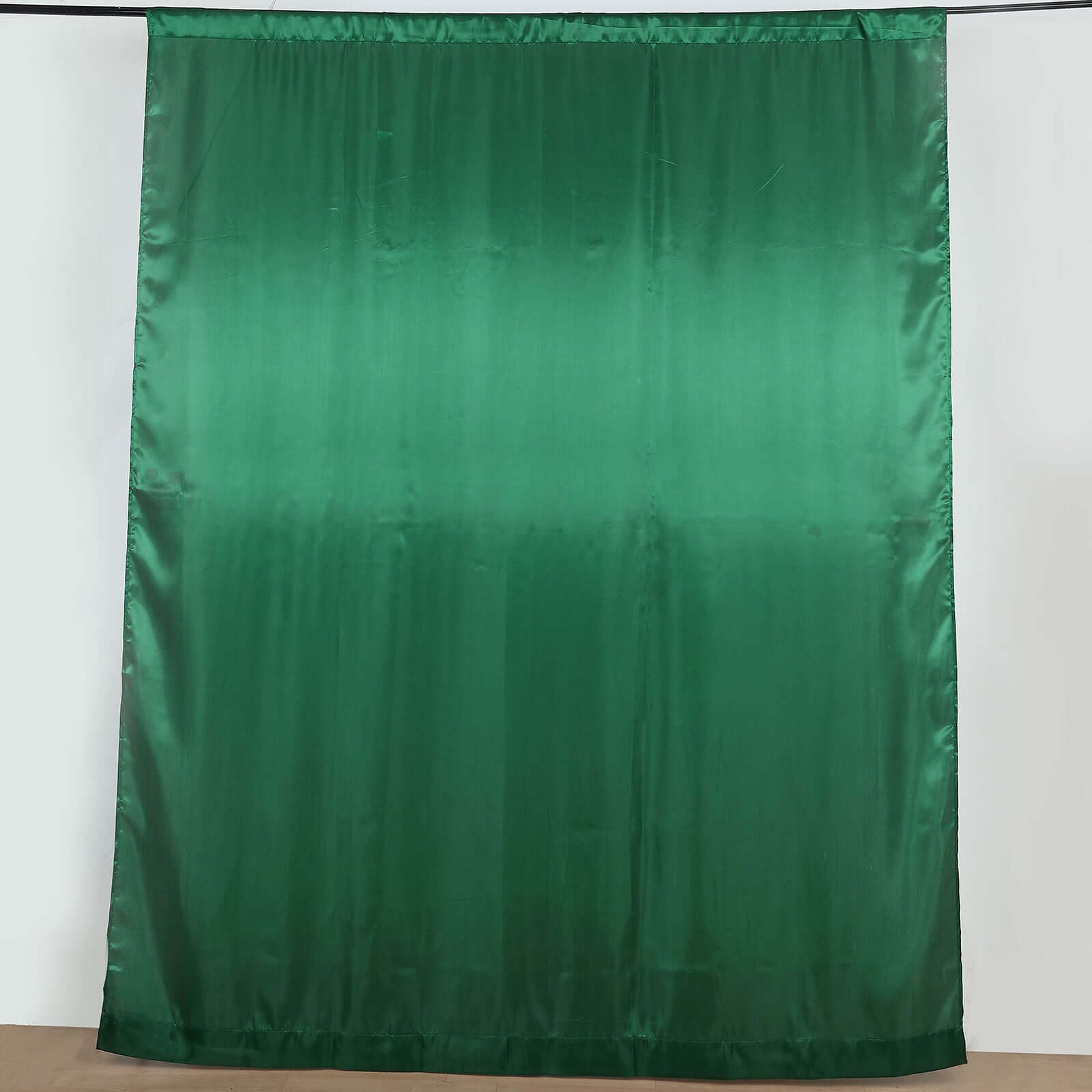 8ftx10ft Hunter Emerald Green Satin Event Curtain Drapes, Backdrop Event Panel