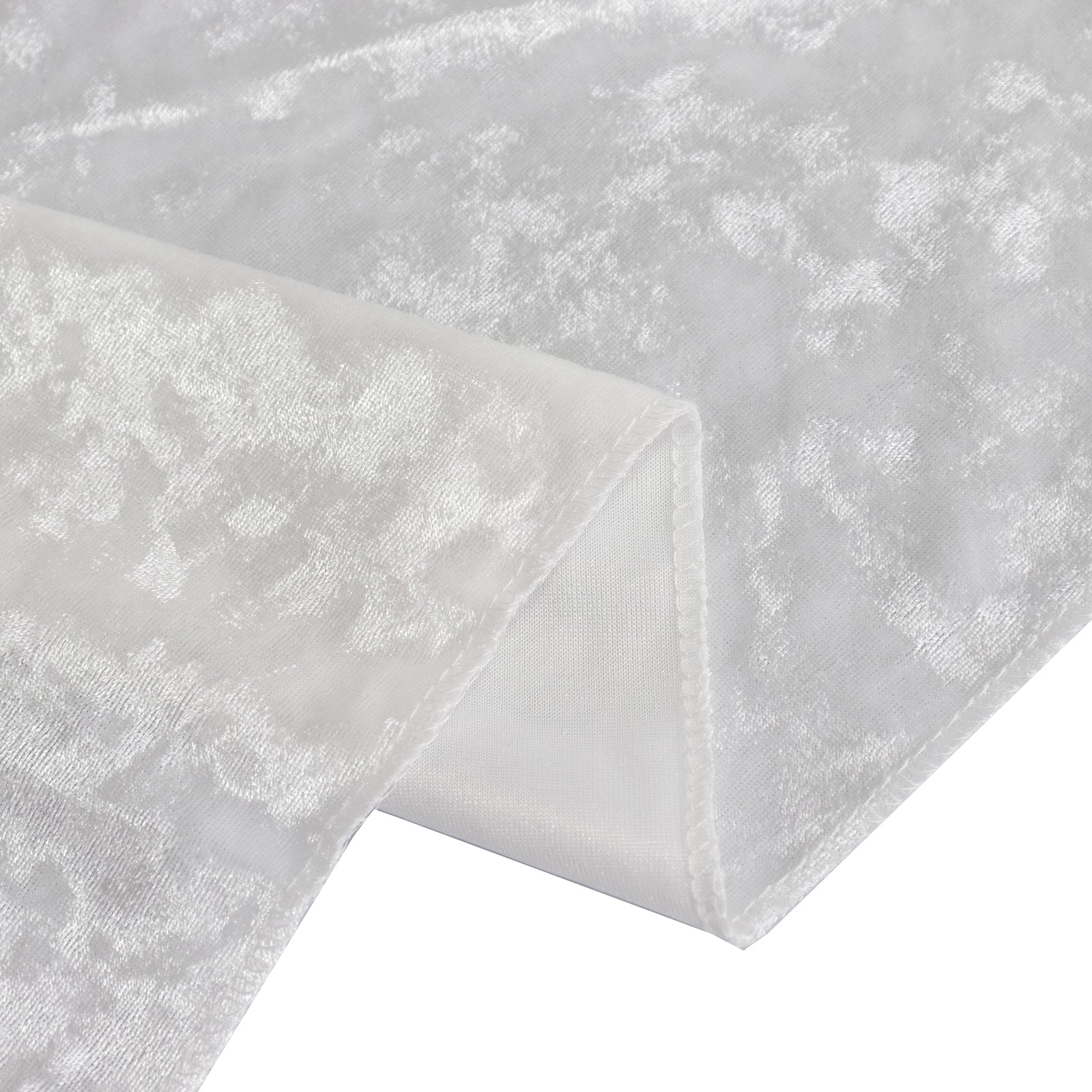 Premium Crushed Velvet 120 Round Tablecloth White - Reusable Soft & Stylish Seamless Table Cover