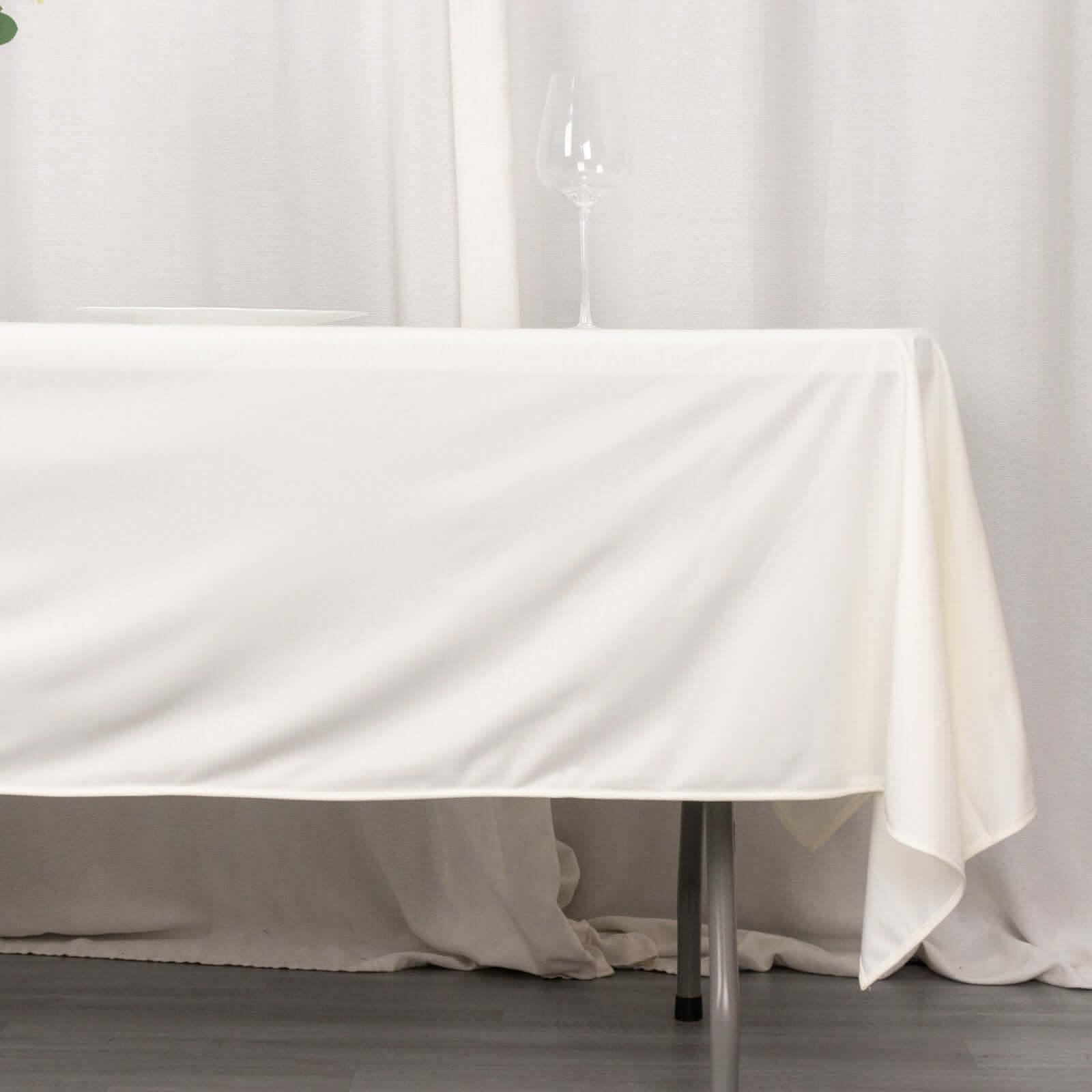 Premium Scuba Rectangular 60x102 Tablecloth Ivory - Wrinkle Free & Stain Resistant Table Cover