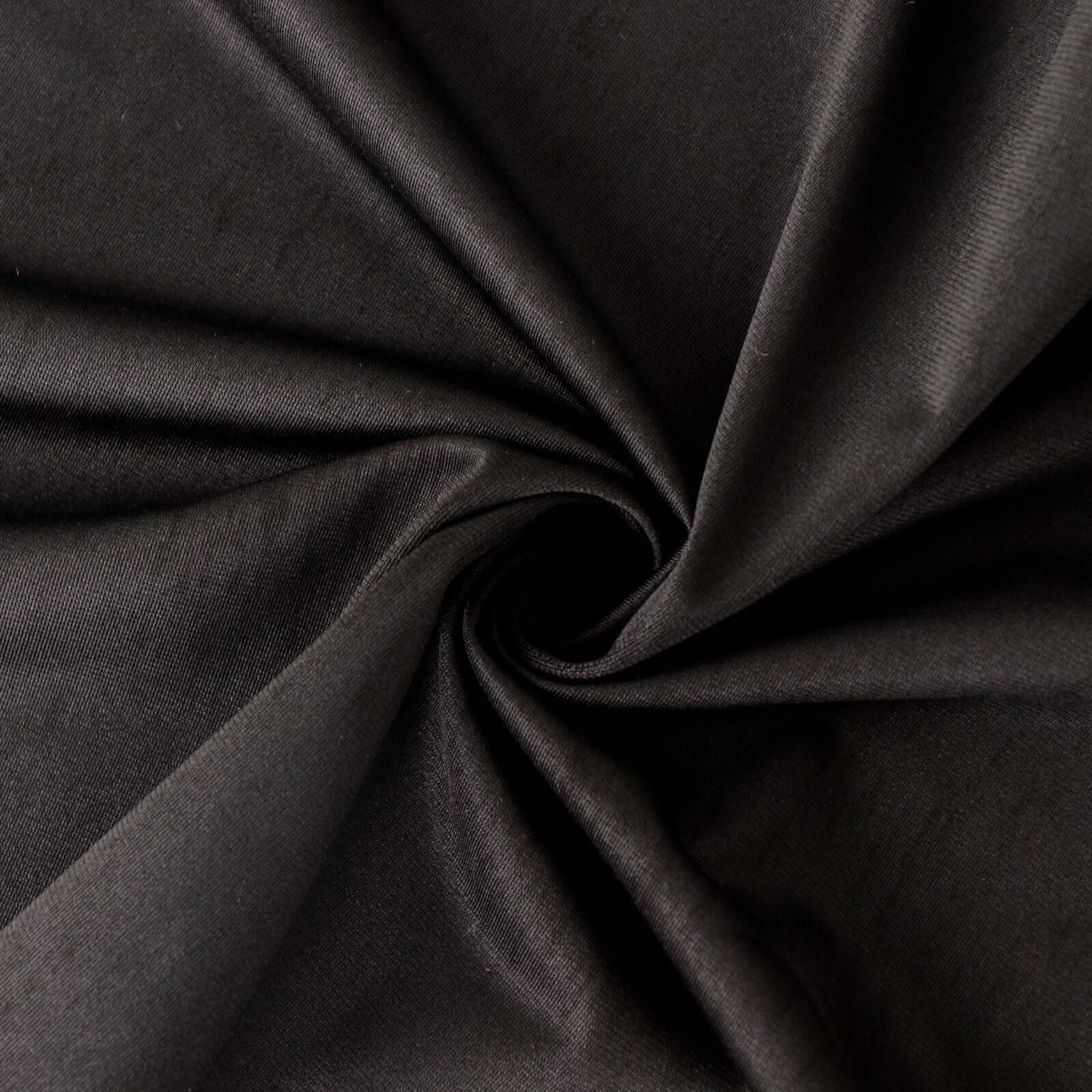 Premium Scuba Round 132 Tablecloth Black - Wrinkle Free & Stain Resistant Seamless Table Cover for Weddings & Events