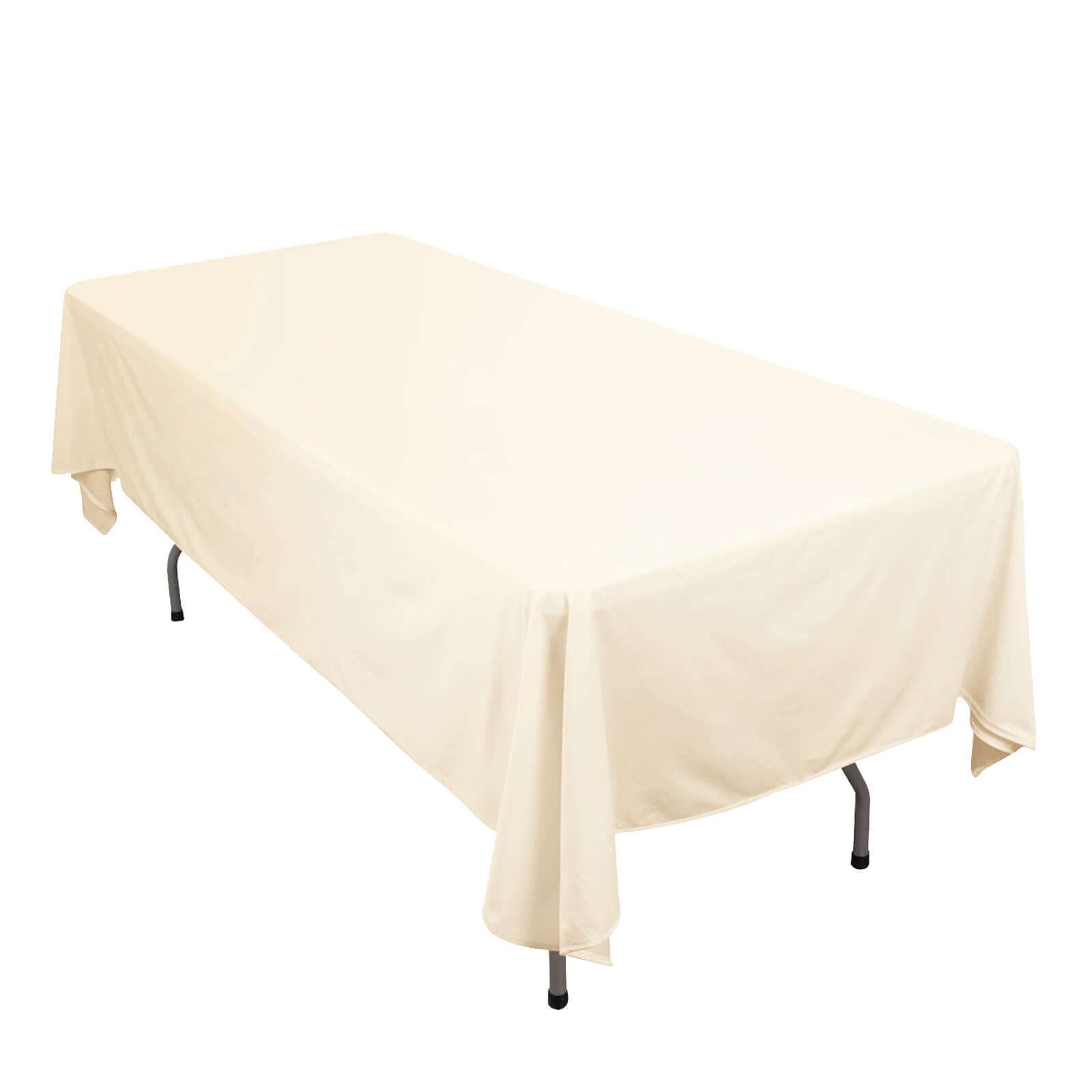 Premium Scuba Rectangular 60x102 Tablecloth Beige - Wrinkle Free & Stain Resistant Table Cover