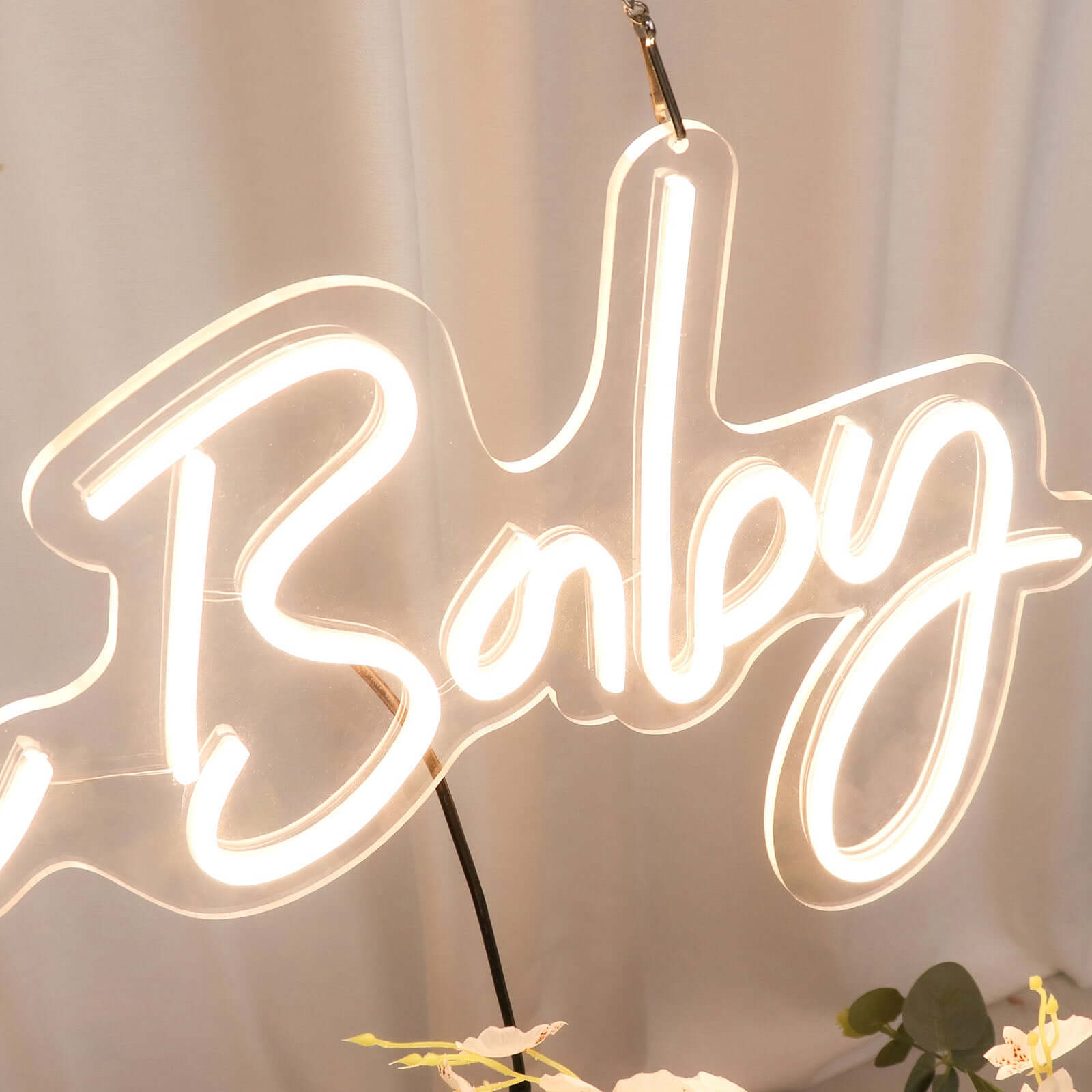 26 Oh Baby Neon Light Sign, LED Reusable Wall Décor Lights With 5ft Hanging Chain