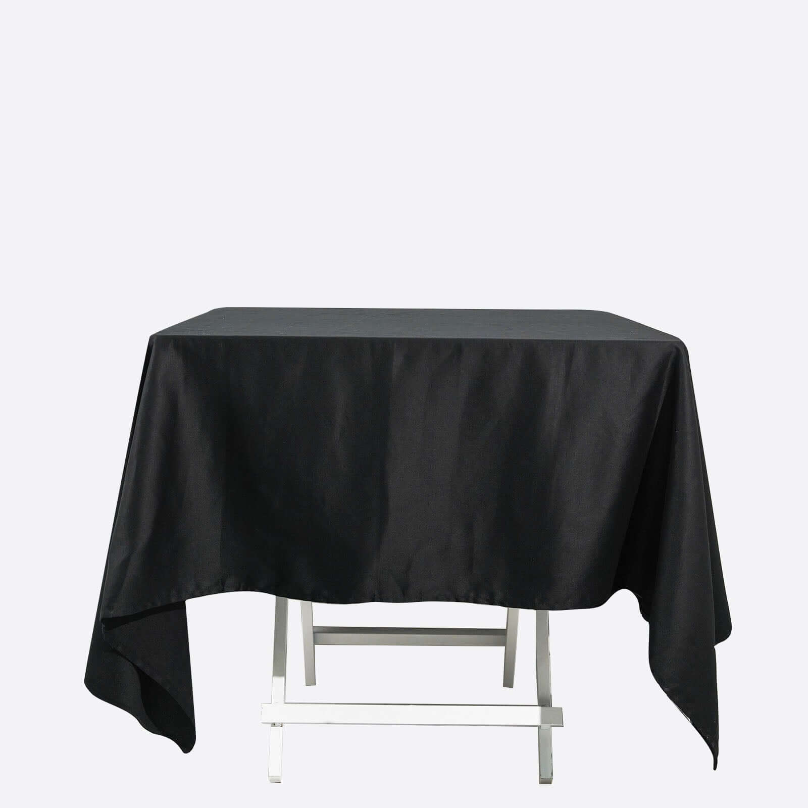 100% Cotton 70x70 Square Tablecloth Black Linen - Soft & Breathable Fabric Table Cover