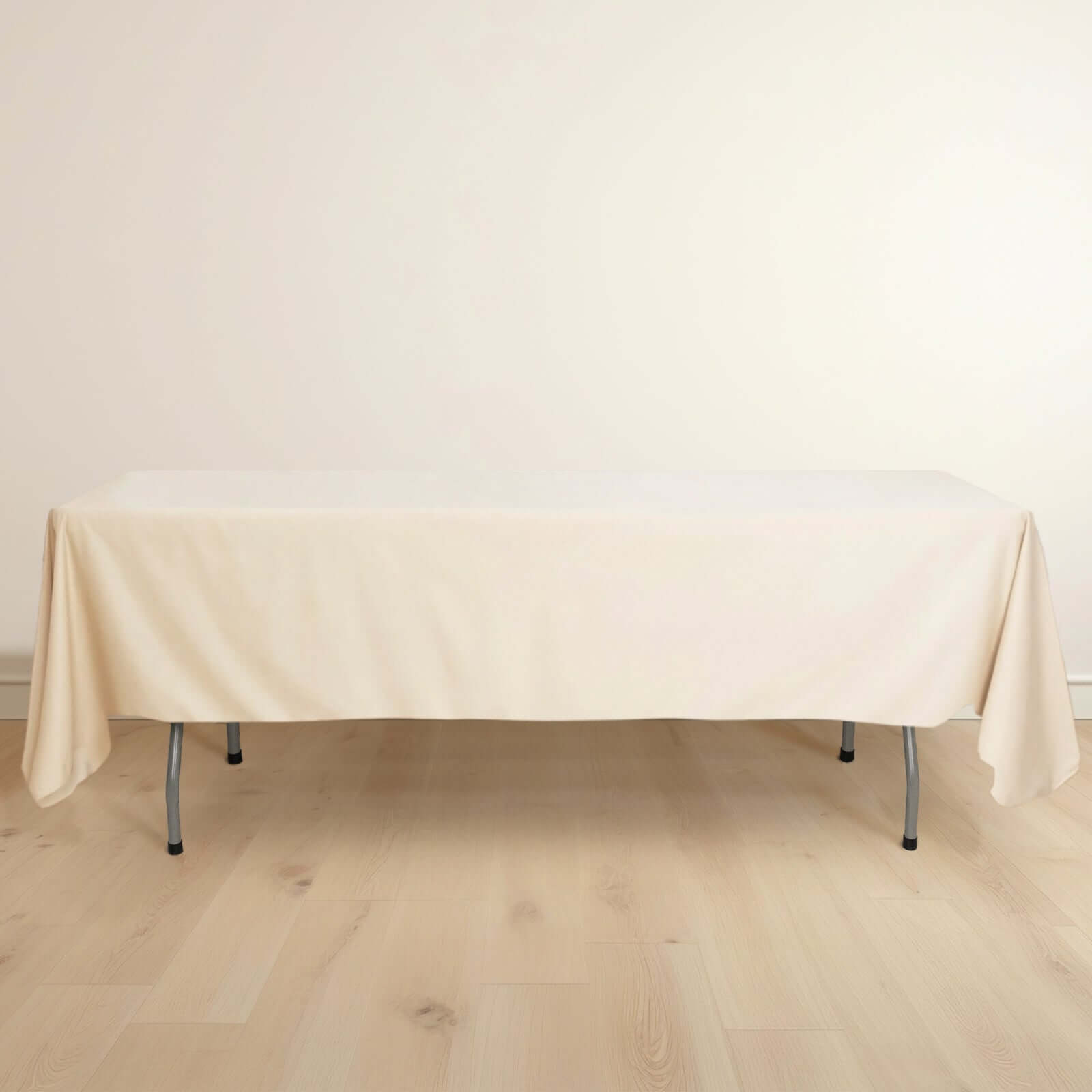 Premium Scuba Rectangular 60x102 Tablecloth Beige - Wrinkle Free & Stain Resistant Table Cover