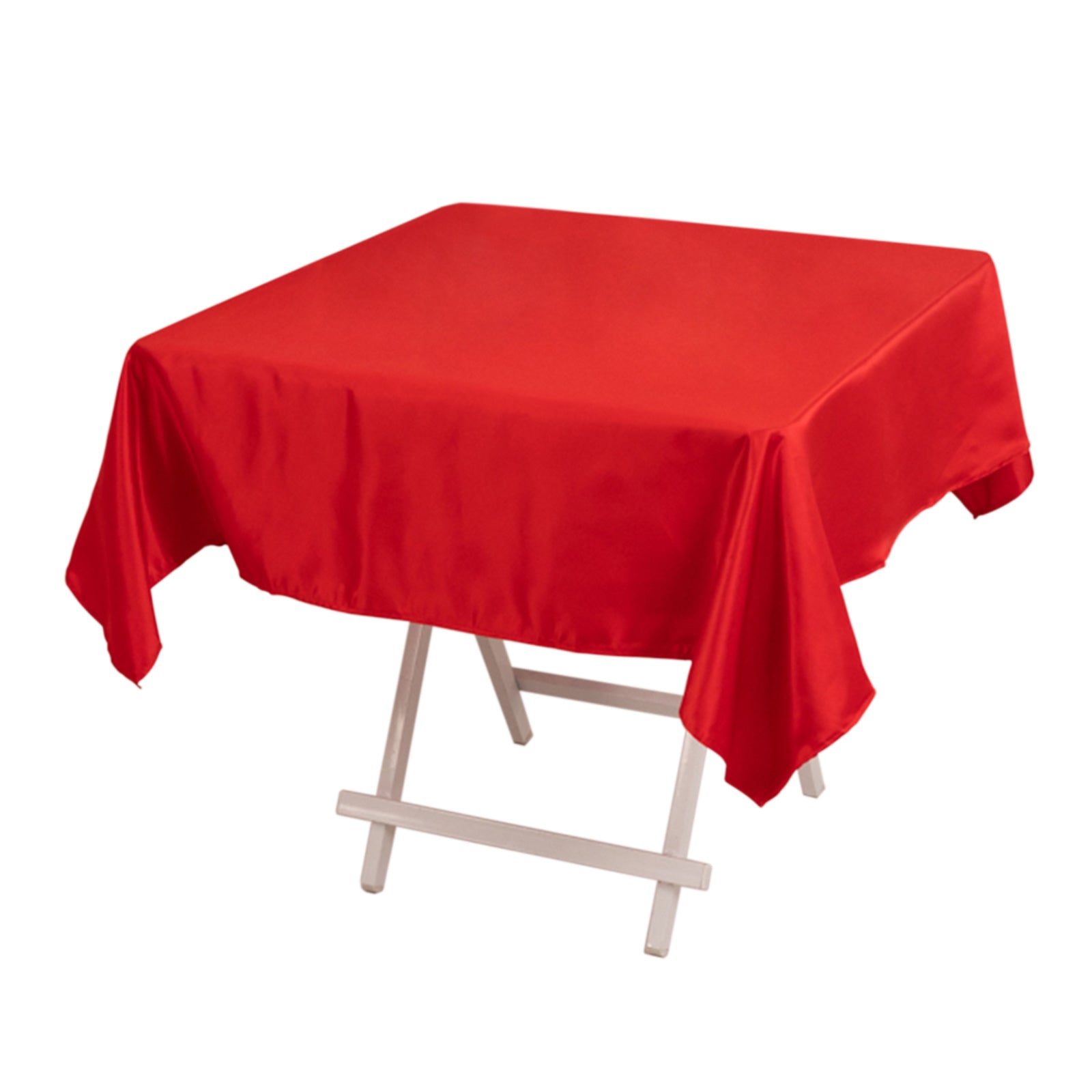 Lamour Satin 54x54 Square Tablecloth Red - Durable & Silk-Like Table Cover