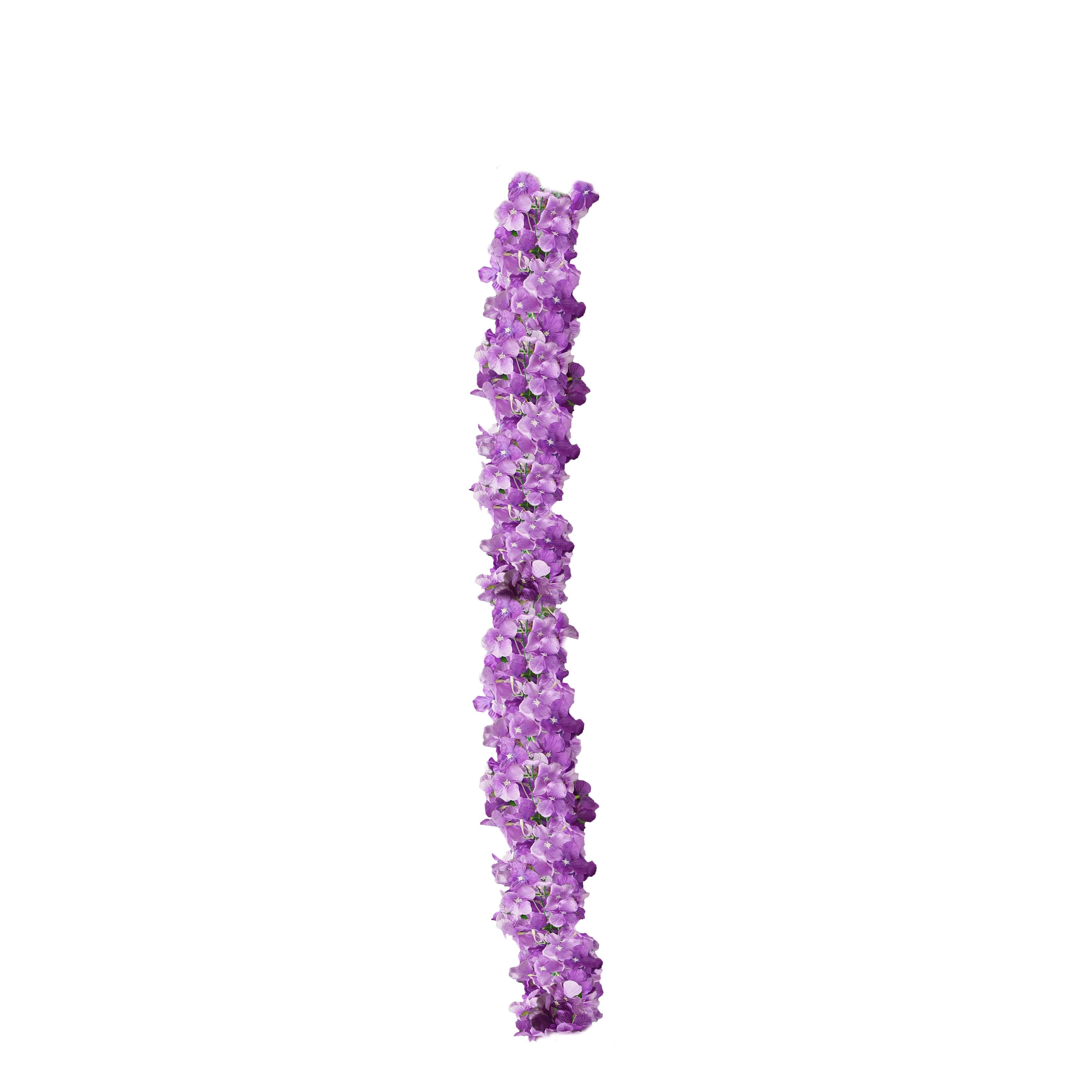 7ft Purple Artificial Silk Hydrangea Hanging Flower Garland Vine