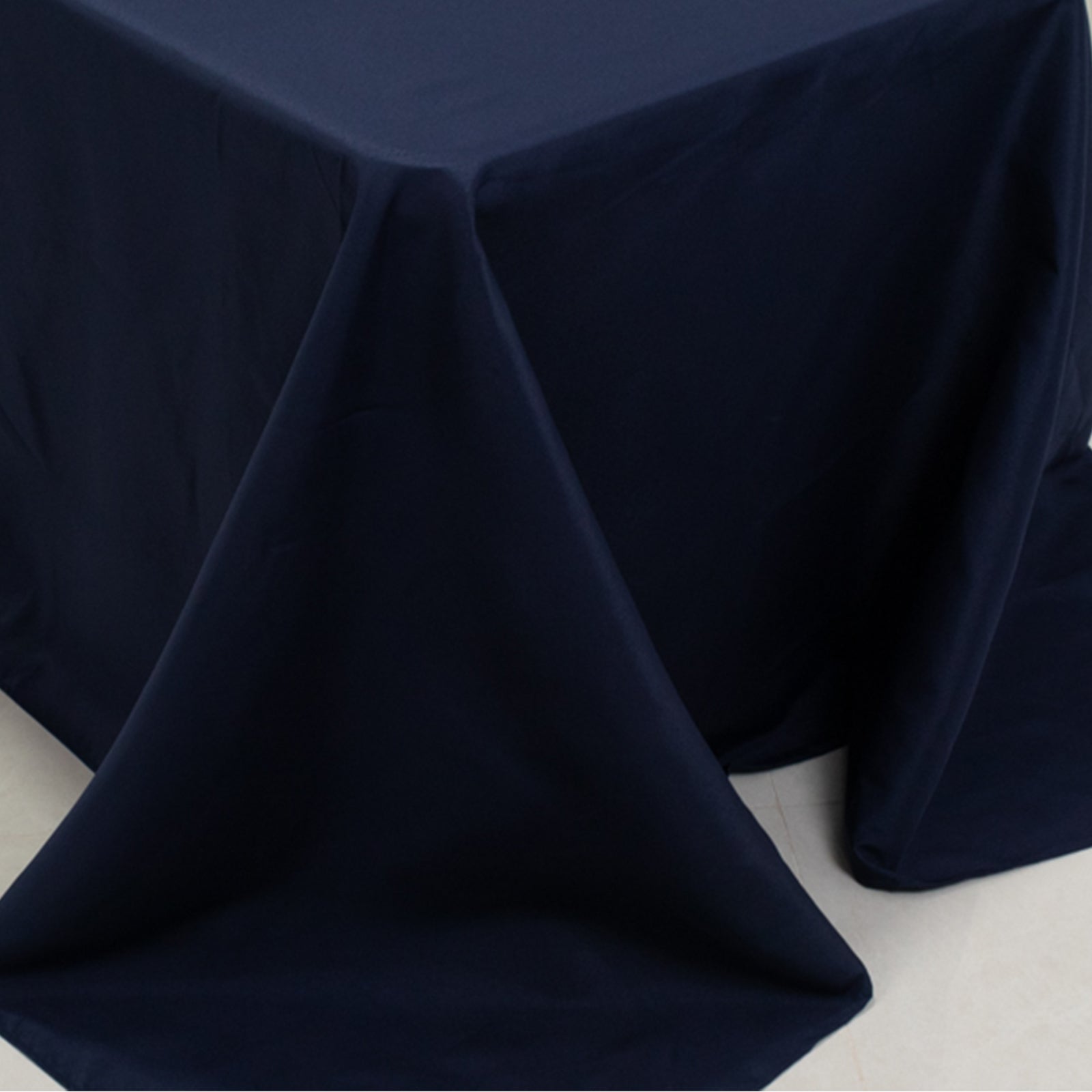 Fire Retardant Premium Polyester 90x156 Rectangular Tablecloth Navy Blue - High-Performance Seamless Table Cover