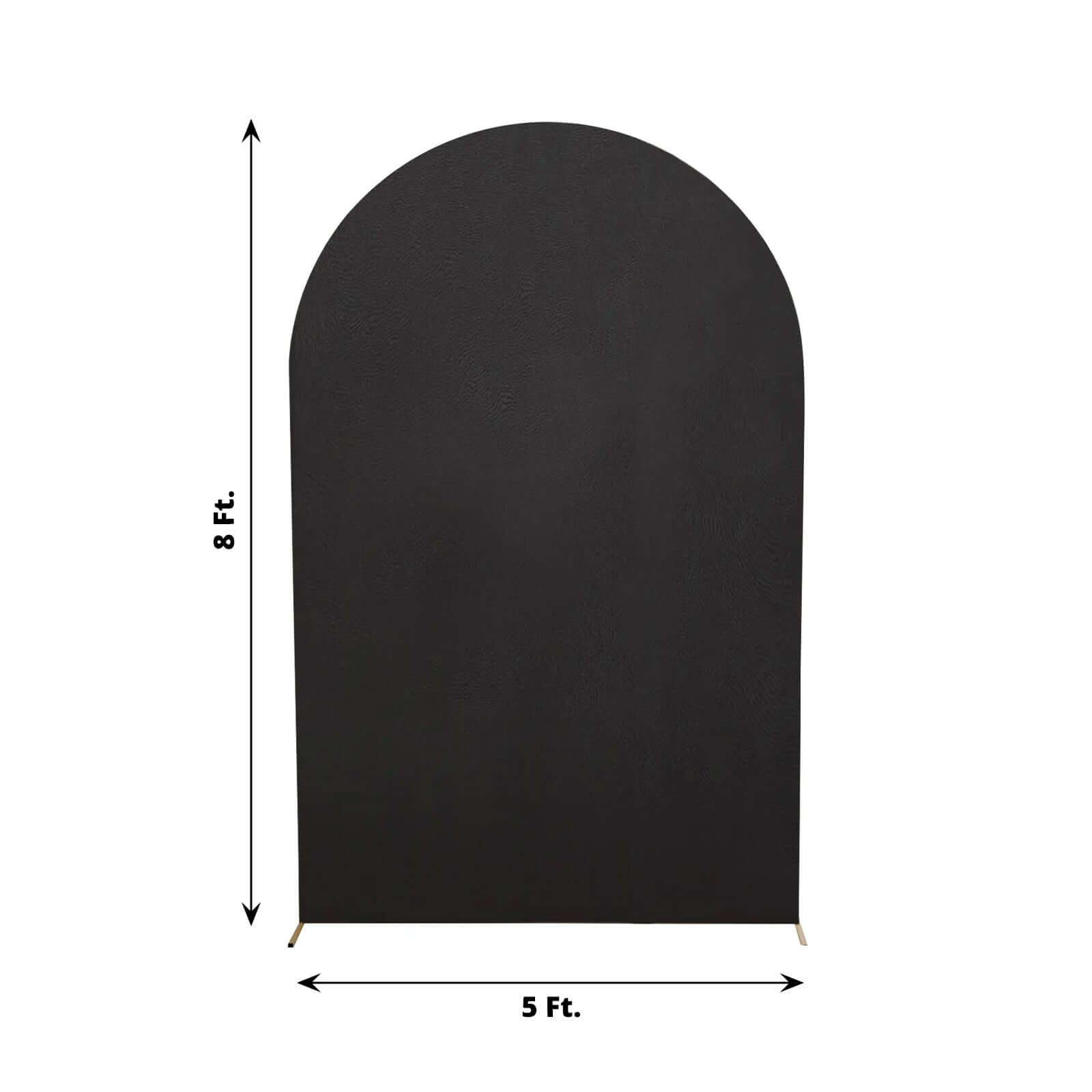 8ft Matte Black Spandex Fitted Wedding Arch Cover For Round Top Chiara Backdrop Stand