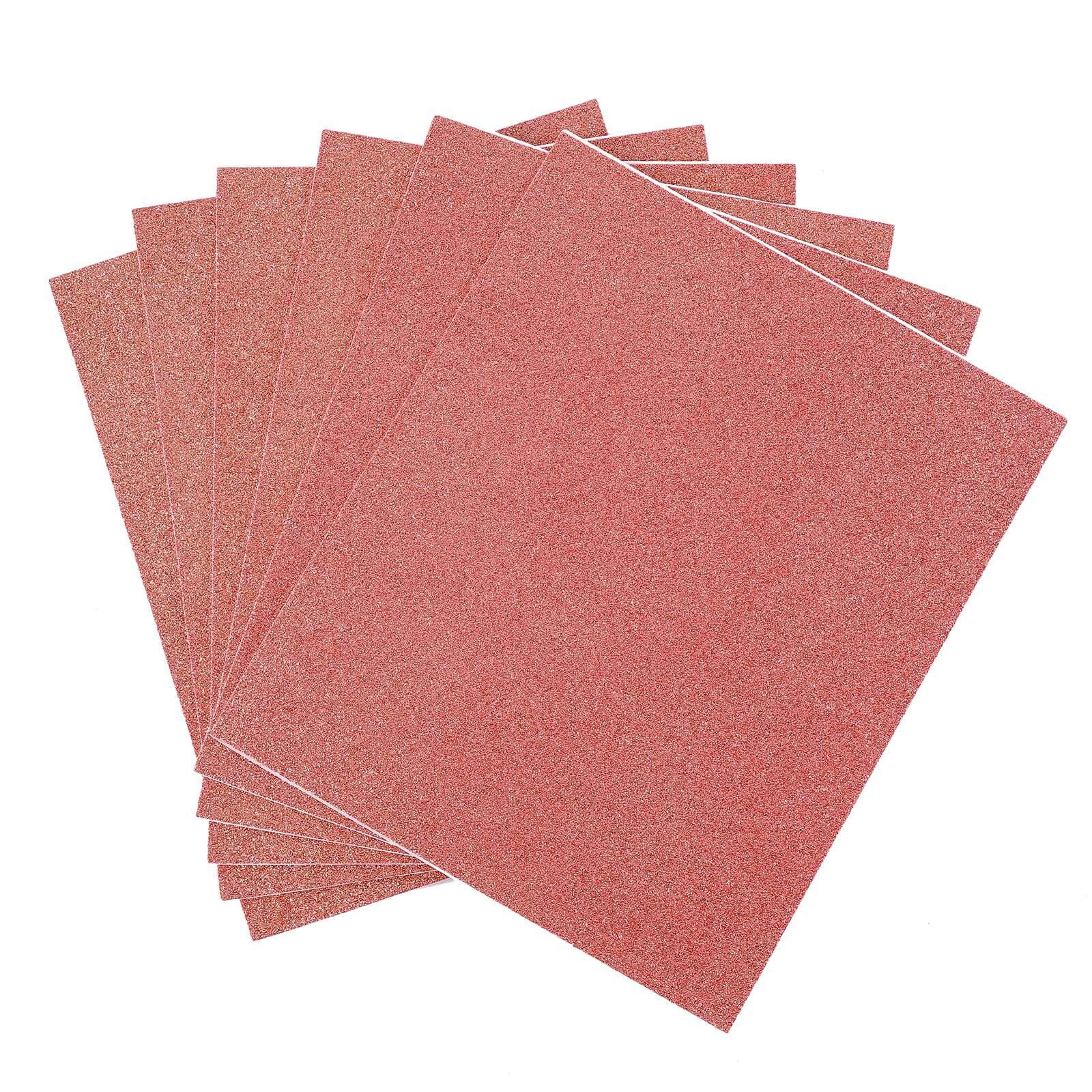 10 Pack 12x10 Self-Adhesive Glitter DIY Craft Foam Sheets Rose Gold