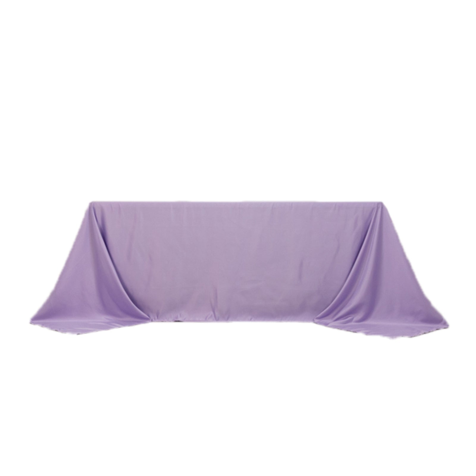 Lamour Satin 90x132 Rectangle Tablecloth Lavender Lilac - Soft & Silk-Like Seamless Table Cover