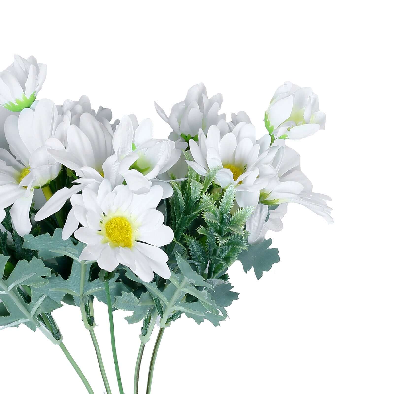 4 Bushes 11 White Artificial Silk Daisy Flower Bouquet Branches
