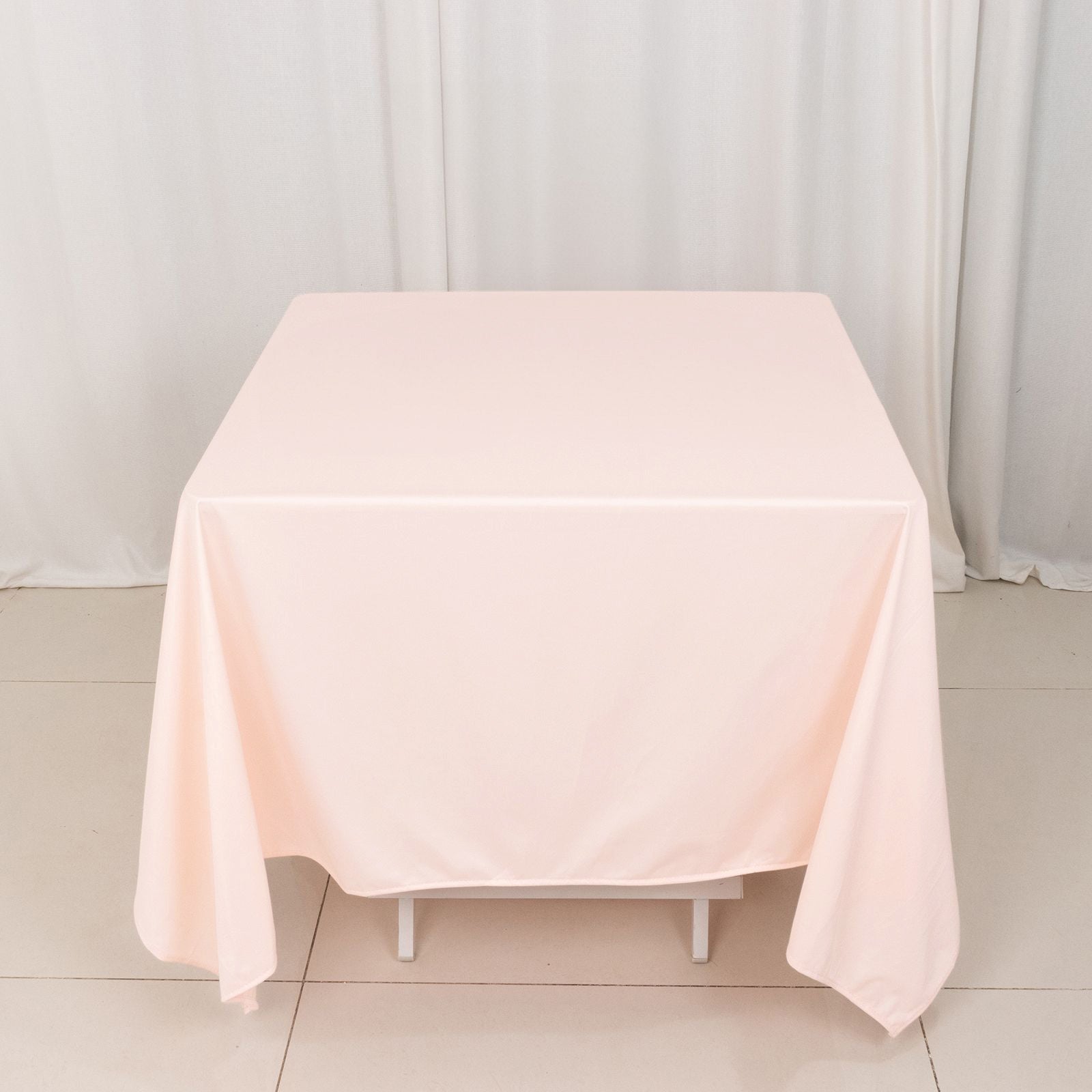 Premium Scuba Square 70x70 Tablecloth Blush - Wrinkle Free & Stain Resistant Table Cover