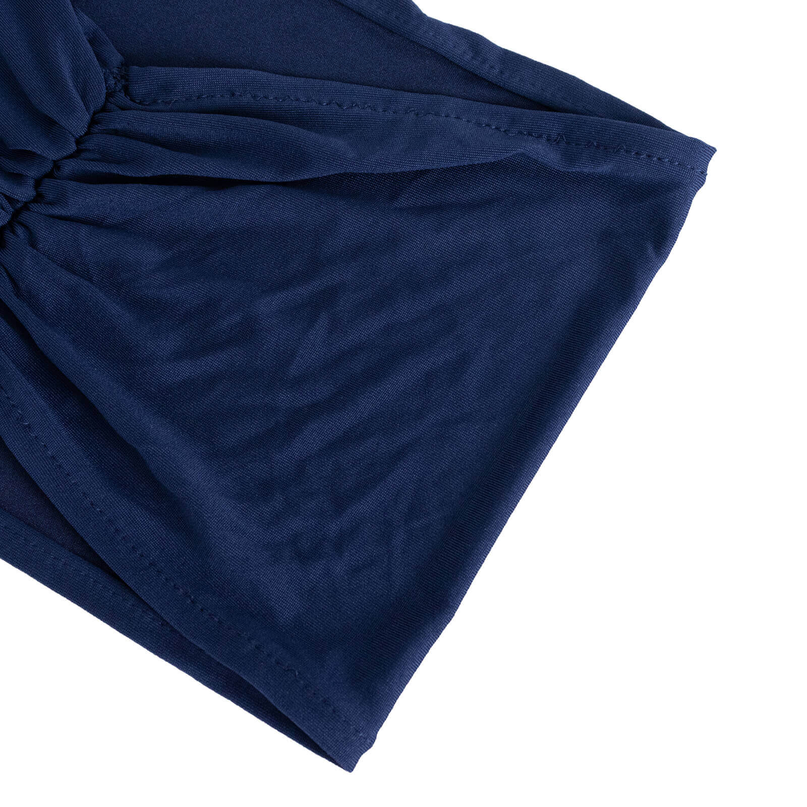 5 Pack Spandex Chair Sashes Navy Blue Ruffled Style - Wide Easy to Use Stretch Chair Bands 8x13