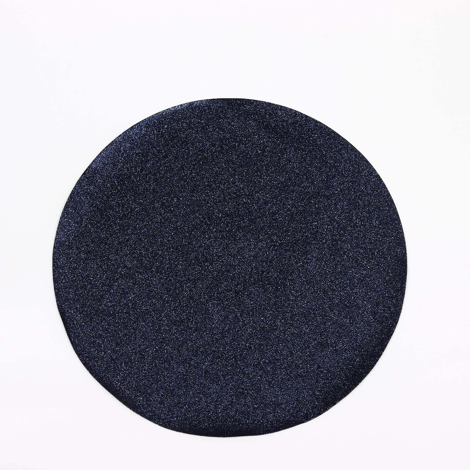 6-Pack Placemats Glitter Design Navy Blue Sparkle Round - Non-Slip Decorative Dining Table Mats 13