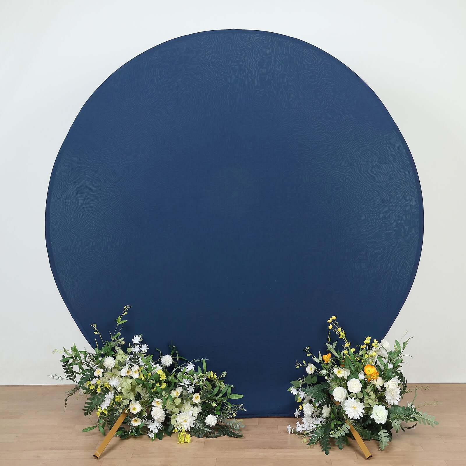 7.5ft Matte Navy Blue Round Spandex Fit Party Backdrop Stand Cover