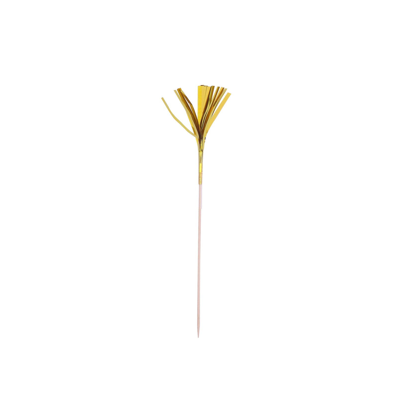 100-Pack Bamboo Cocktail Sticks Firework Cupcake Toppers Gold - Festive Foil Frills Food Picks 9