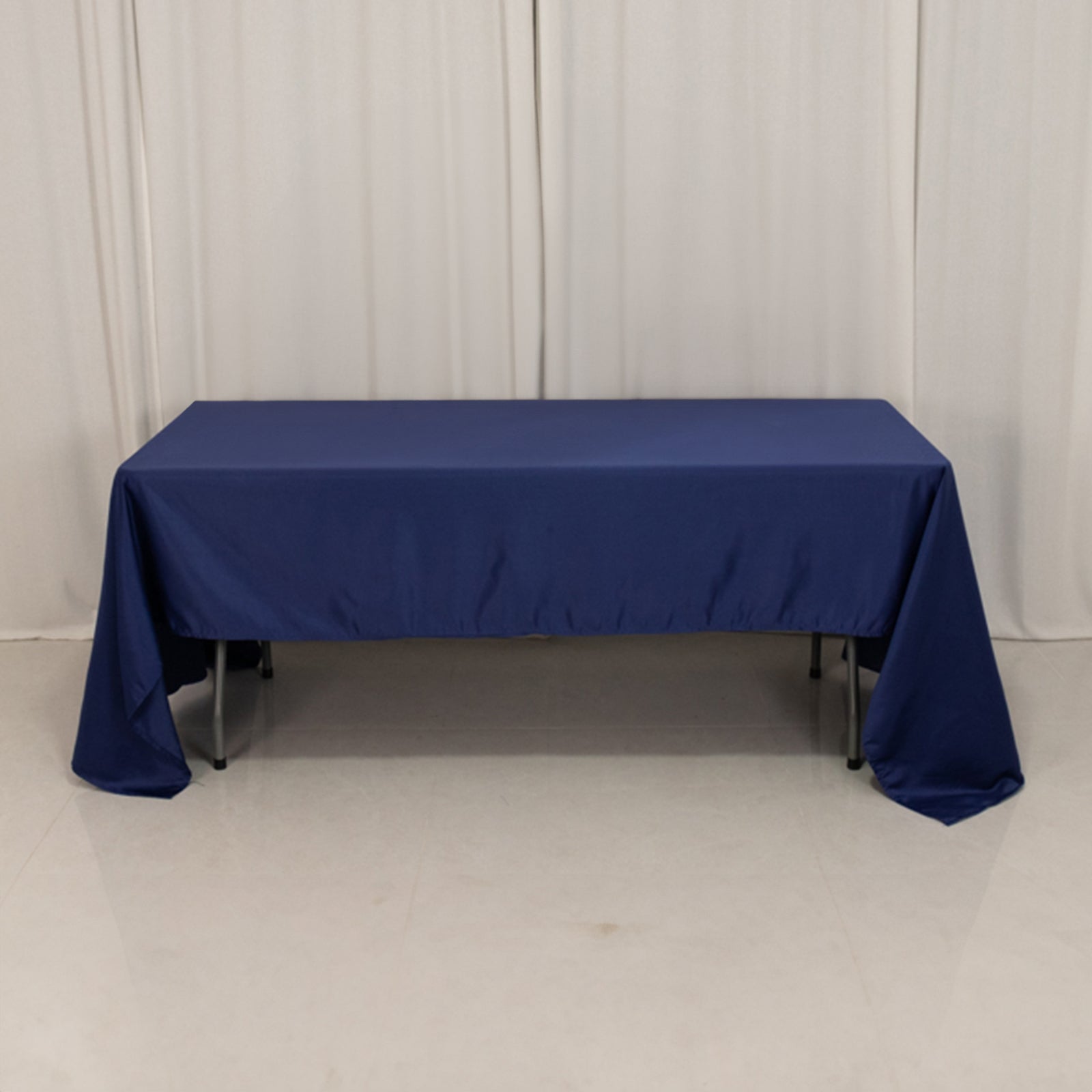 Lamour Satin 60x126 Rectangle Tablecloth Navy Blue - Soft & Silk-Like Table Cover