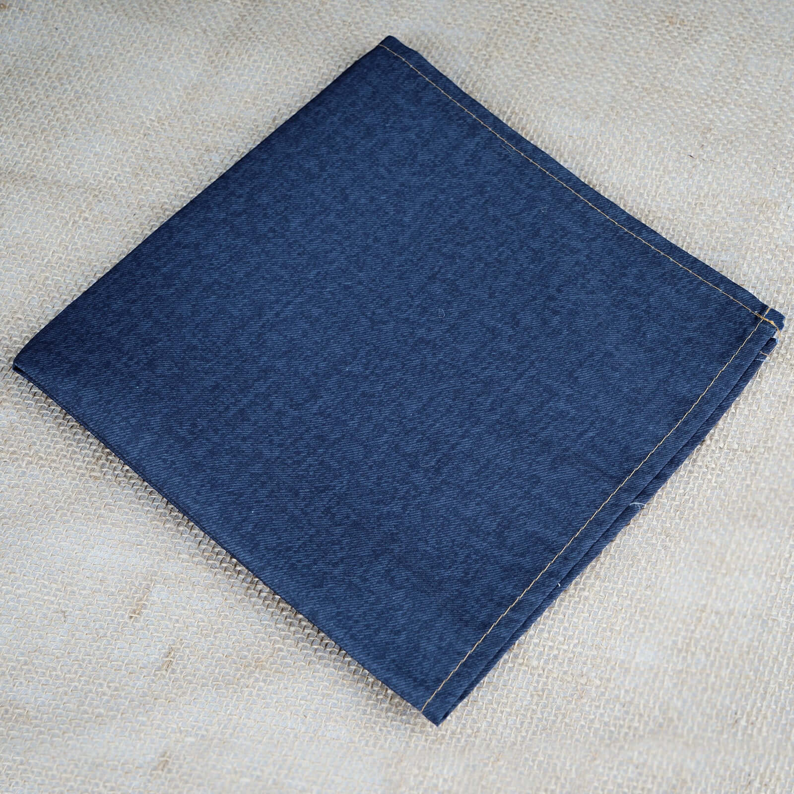 5 Pack Polyester 17x17 Napkins Navy Blue Faux Denim Style Dinner Napkins for Casual Gatherings & Themed Events