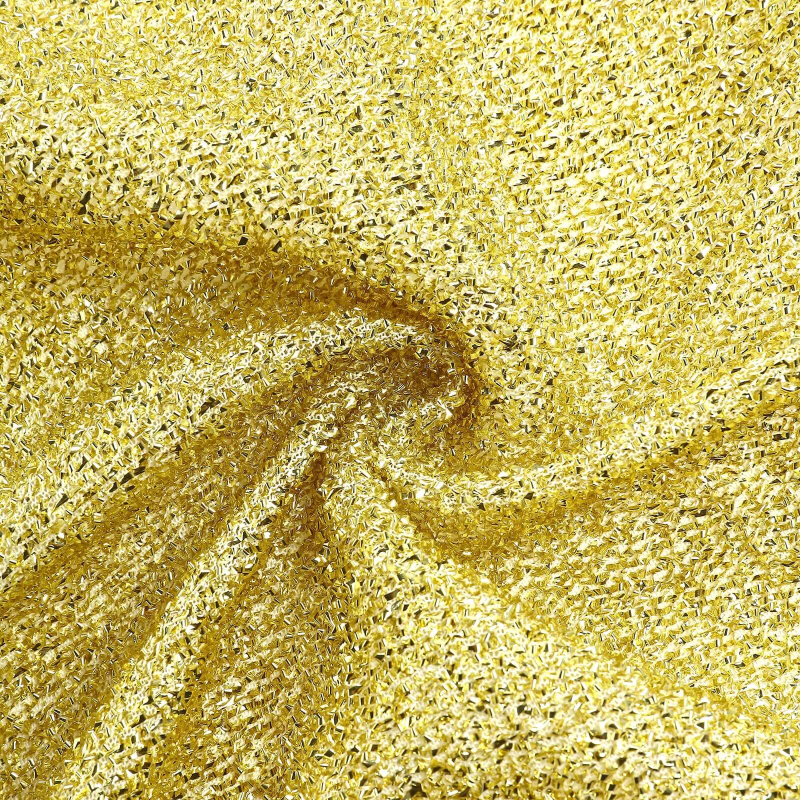 8ftx7ft Champagne Metallic Shimmer Tinsel Spandex Hexagon Wedding Arbor Cover, 2-Sided Backdrop