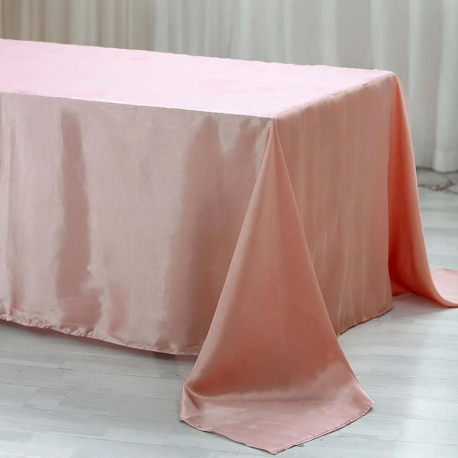 Satin Rectangular 90x156 Tablecloth Dusty Rose - Seamless Table Cover