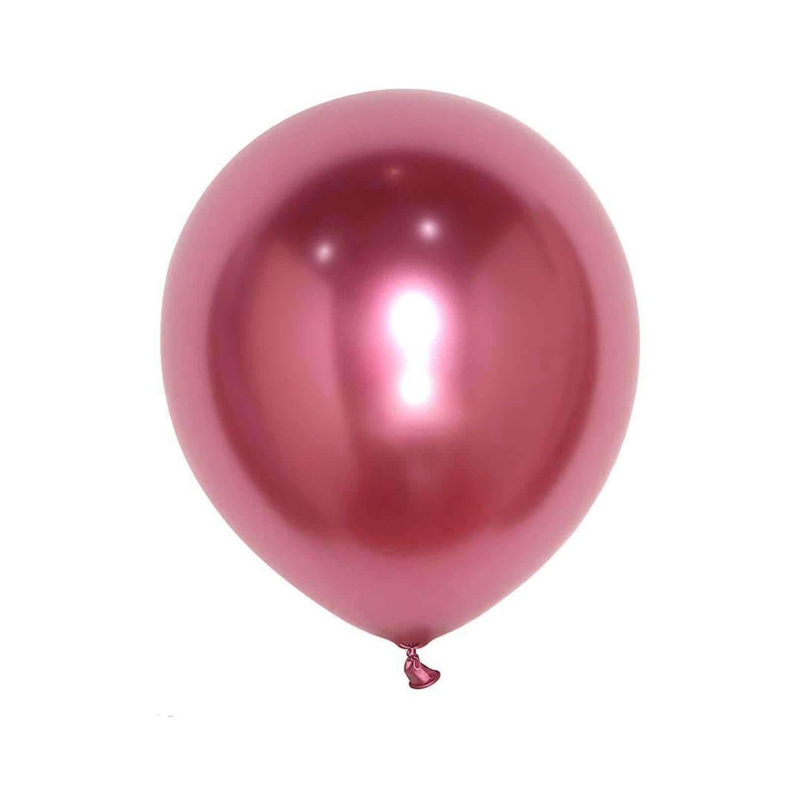 25 Pack 12 Metallic Chrome Pink Latex Helium or Air Party Balloons