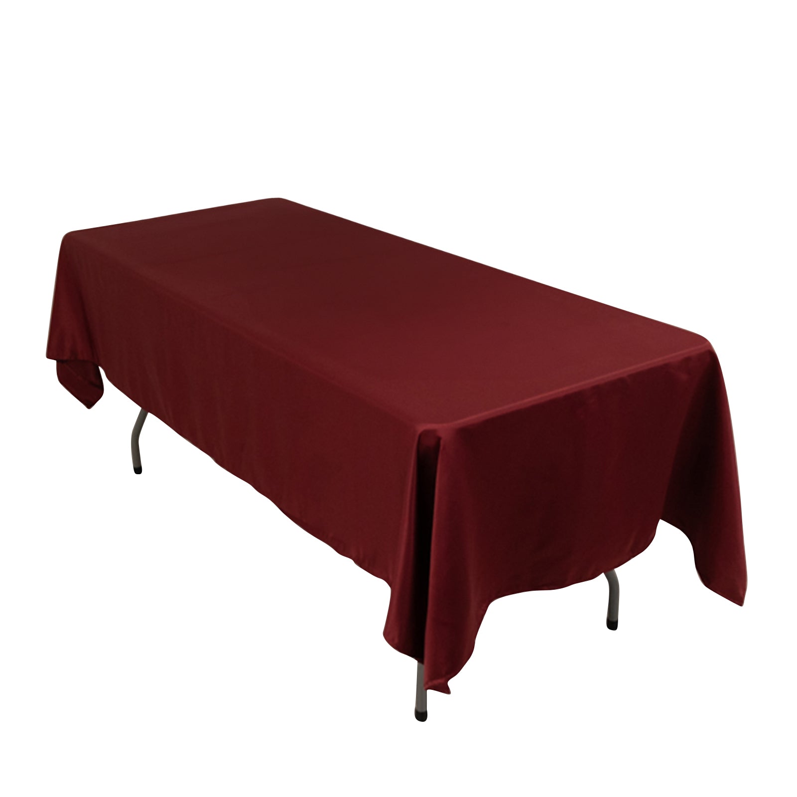 Lamour Satin 60x102 Rectangle Tablecloth Burgundy - Durable & Silky Soft Feel Table Cover