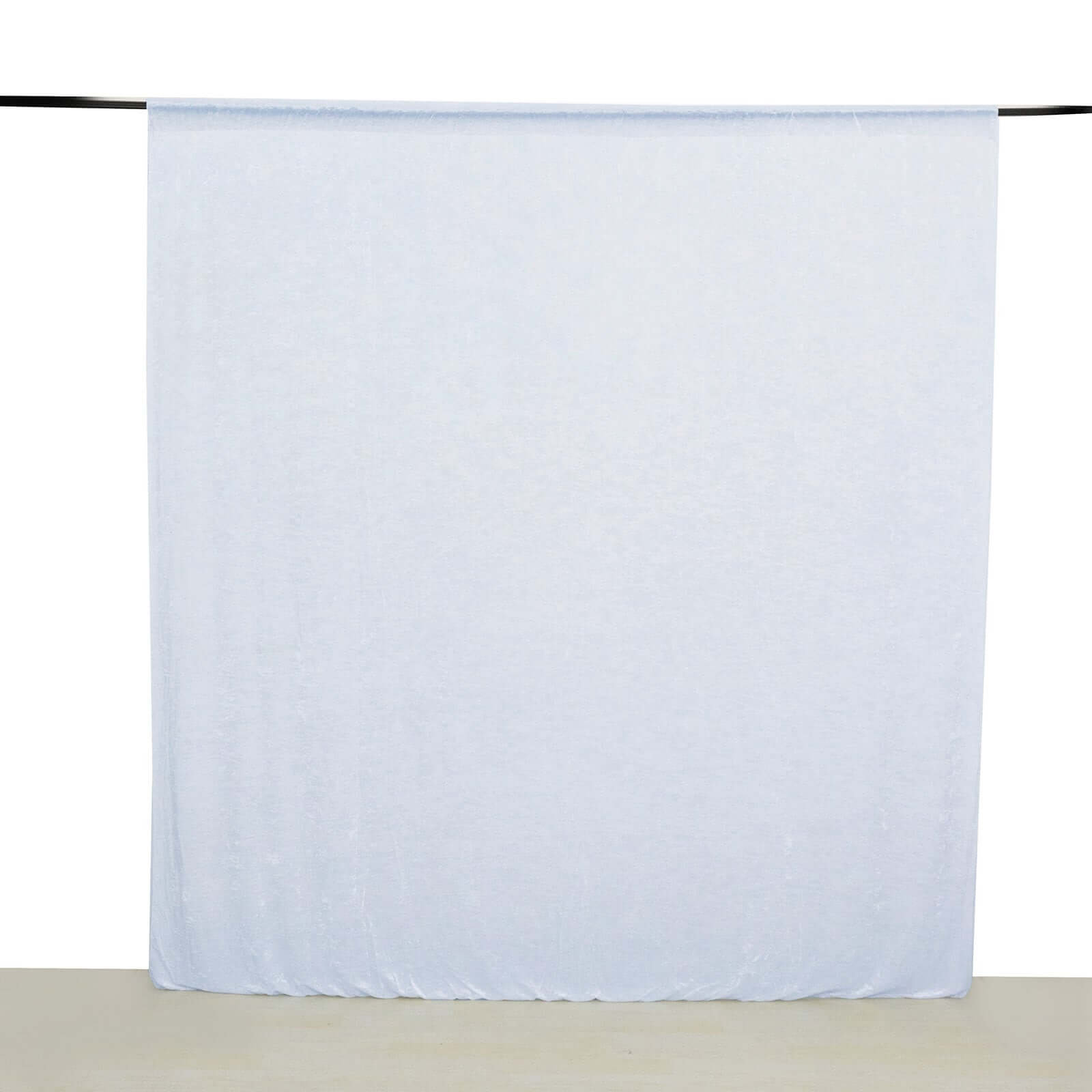 8ftx8ft White Premium Smooth Velvet Event Curtain Drapes, Privacy Backdrop Event Panel with Rod Pocket