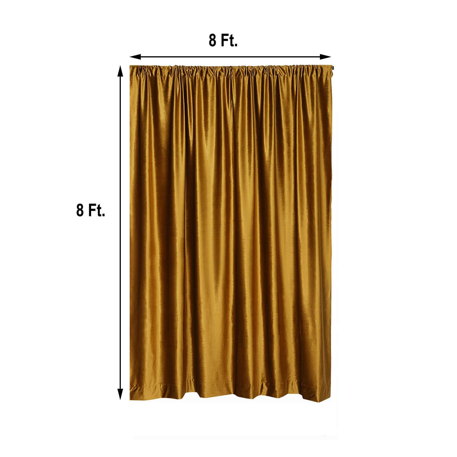 8ftx8ft Gold Premium Smooth Velvet Event Curtain Drapes, Privacy Backdrop Event Panel with Rod Pocket