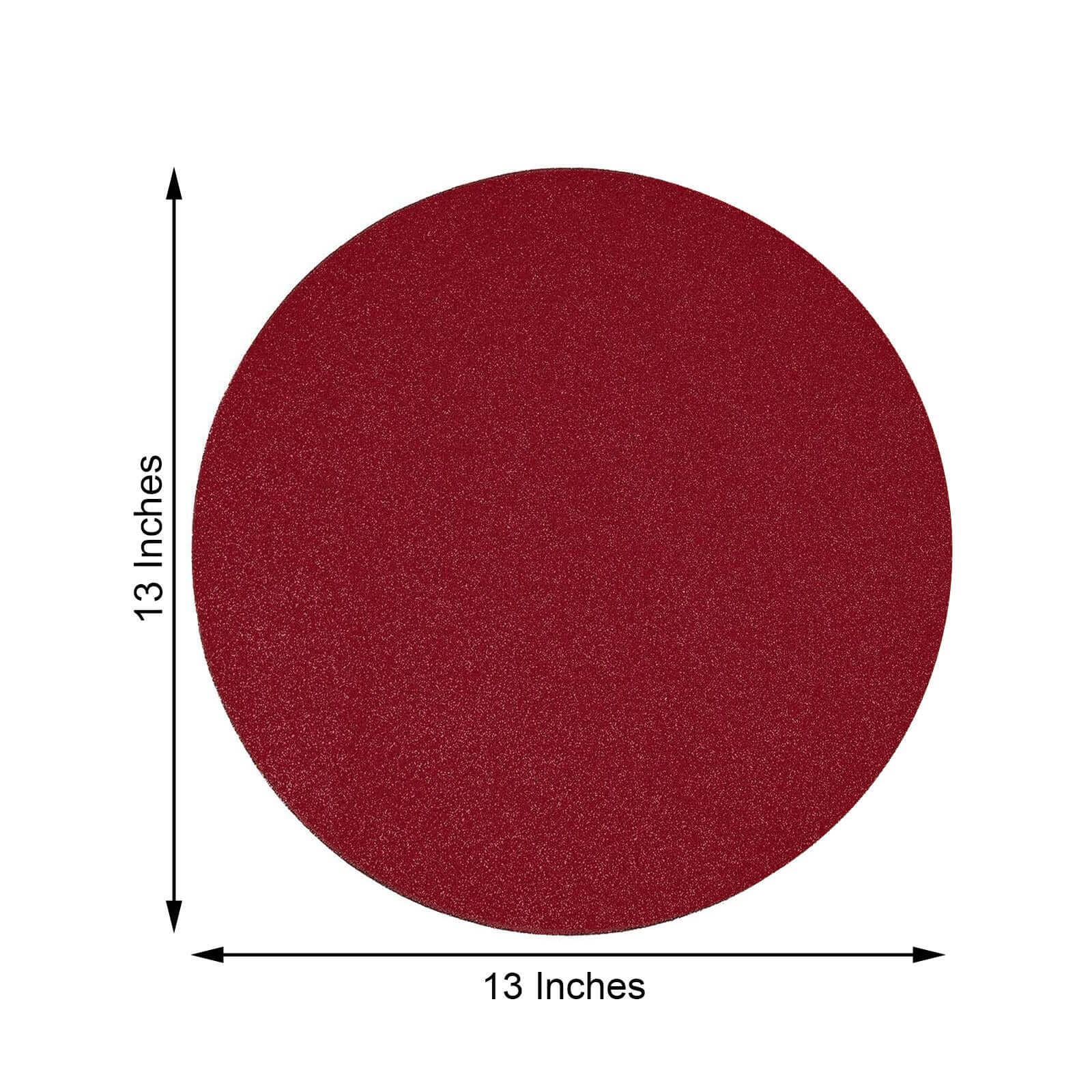 6-Pack Placemats Glitter Design Burgundy Sparkle Round - Non-Slip Decorative Dining Table Mats 13